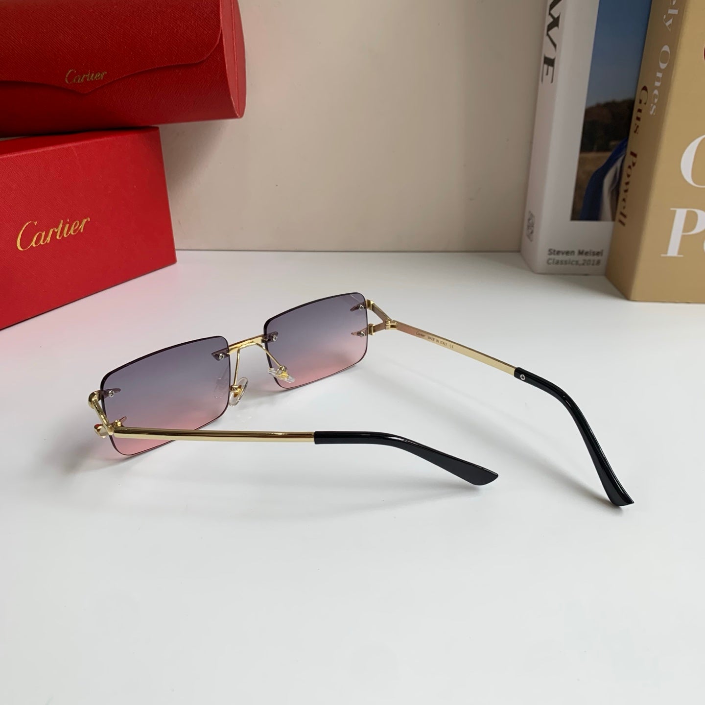 Cartier Square Silver Lens Sunglasses for Men & Women - 372196 - detail image 8