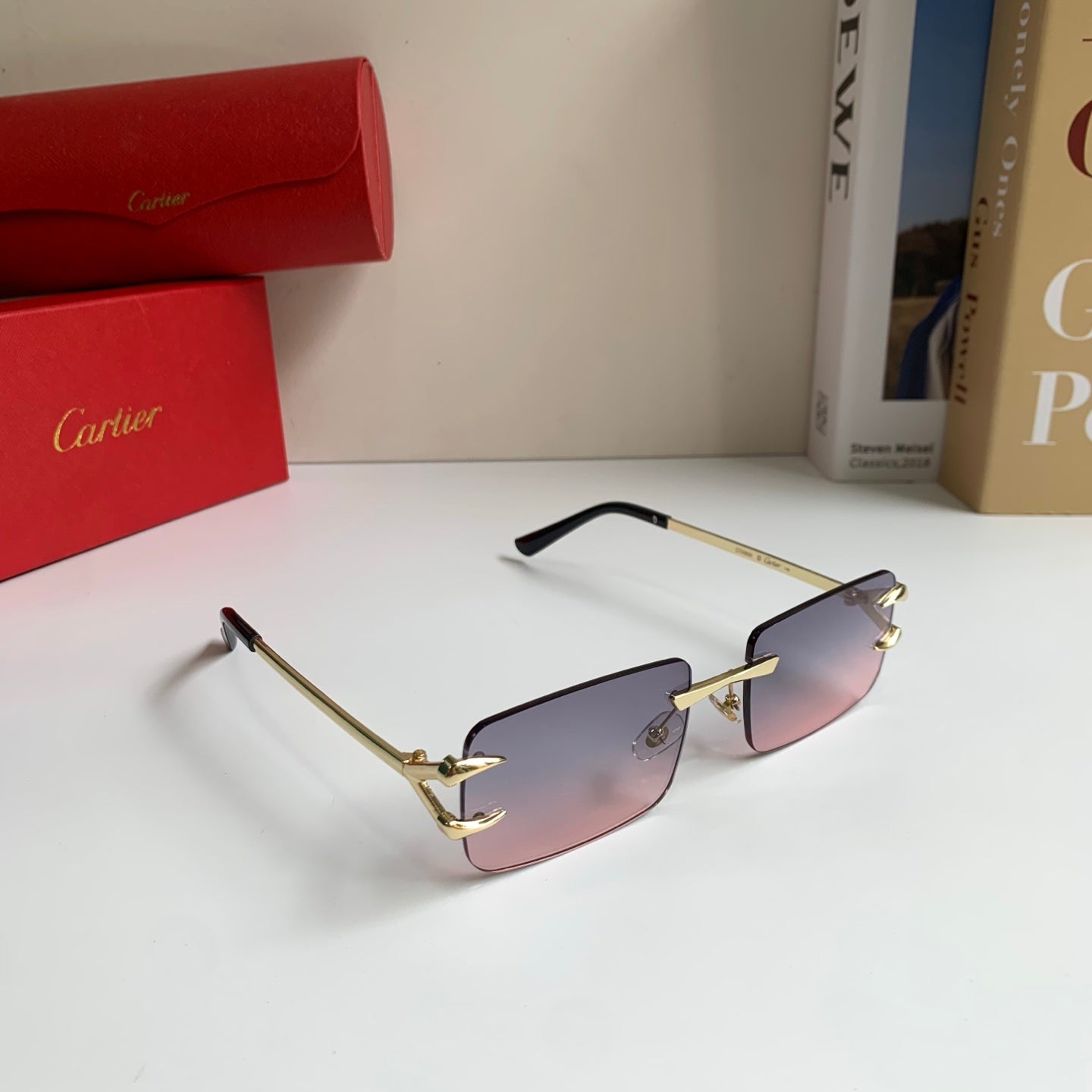 Cartier Square Silver Lens Sunglasses for Men & Women - 372196