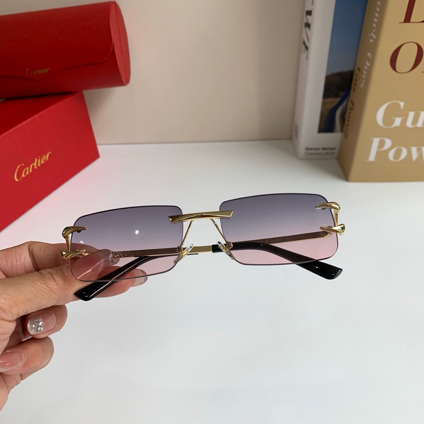 Cartier Square Silver Lens Sunglasses for Men & Women - 372196 - detail image 3