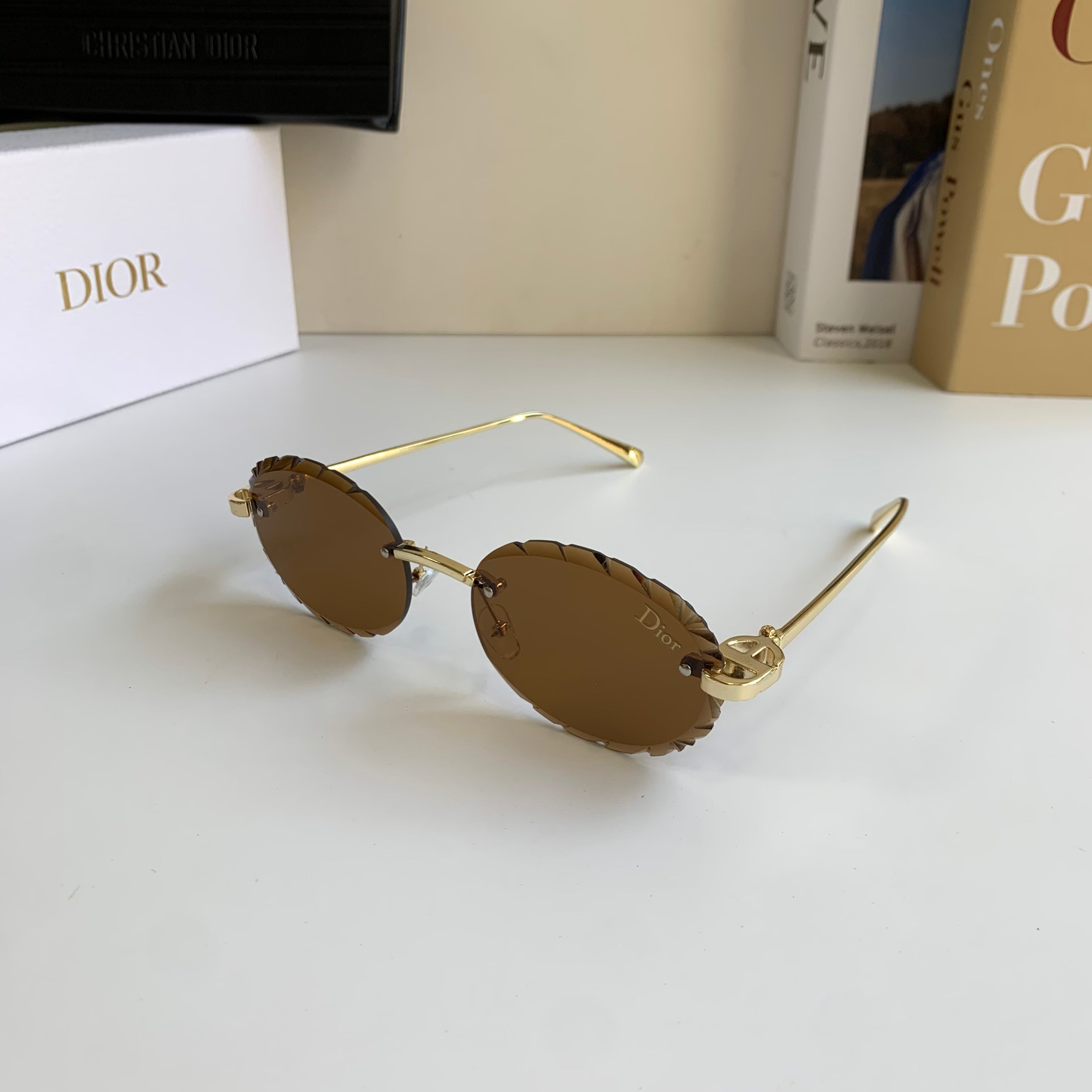 Dior Polarized Round Brown Lens Sunglasses for Men & Women - 382460 - detail image 2