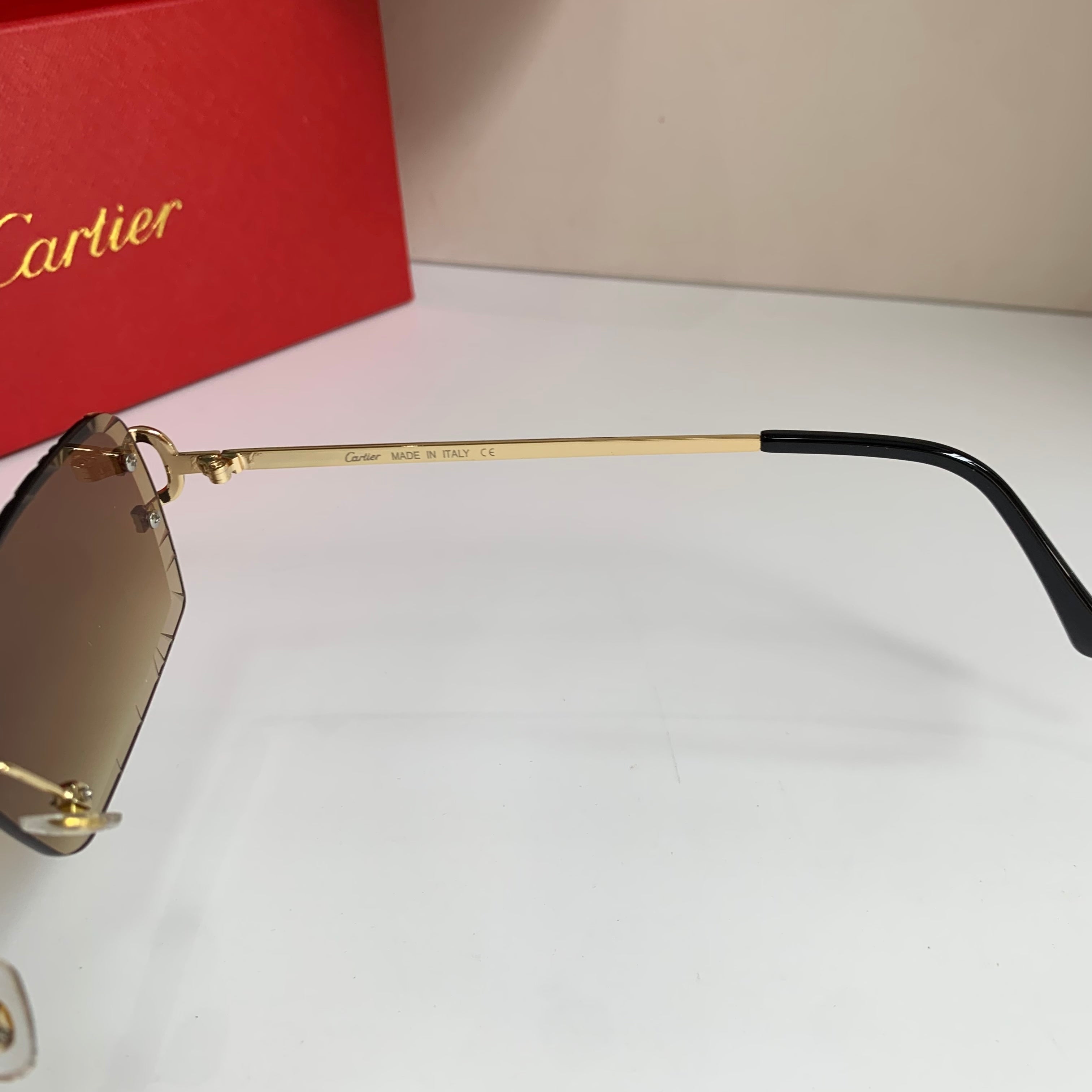 Cartier Metal Fashion Brown Lens Sunglasses for Men & Women - 382838 - detail image 6