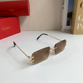 Cartier Metal Fashion Brown Lens Sunglasses for Men & Women - 382838