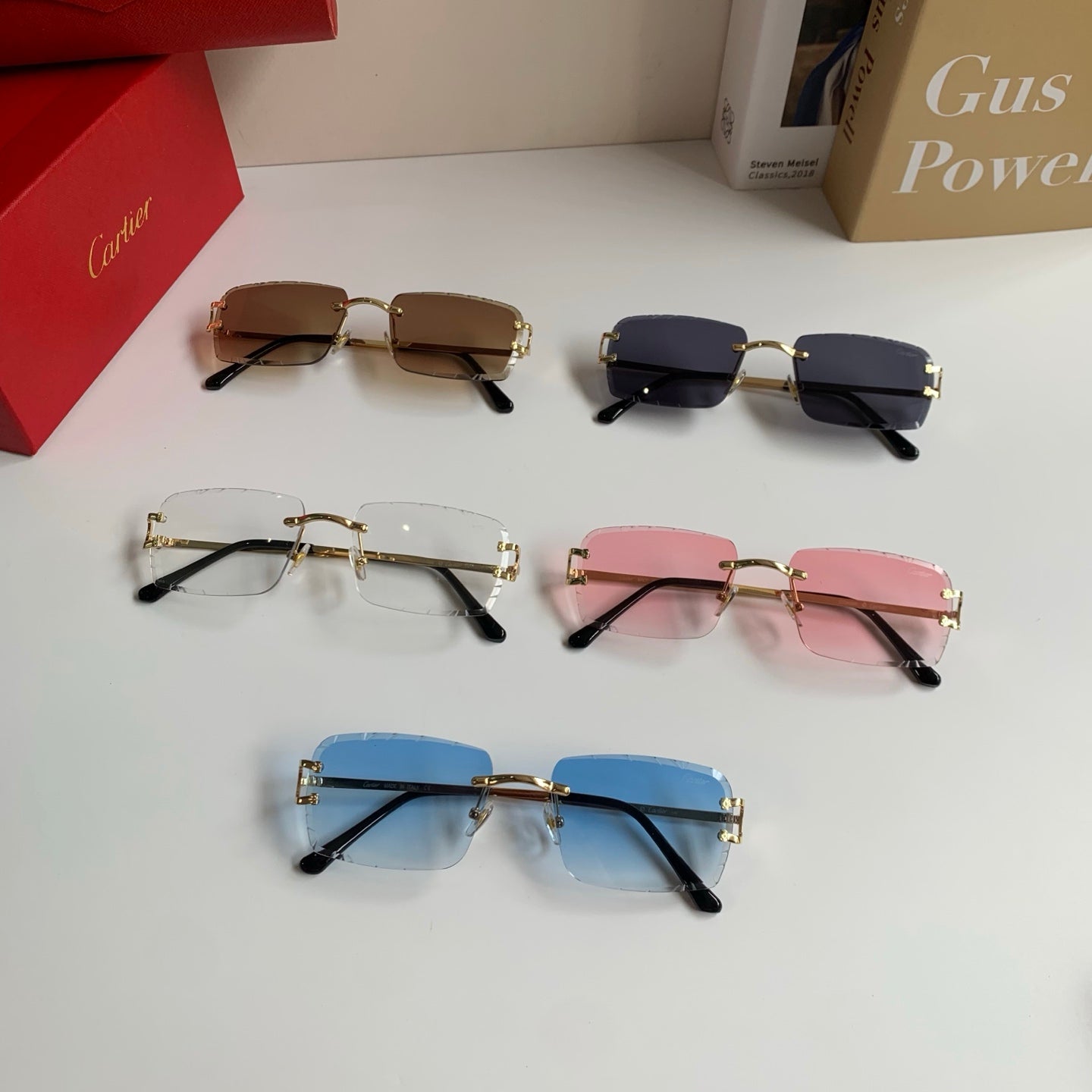 Cartier Metal Fashion Silver Lens Sunglasses for Men & Women - 382841 - detail image 9
