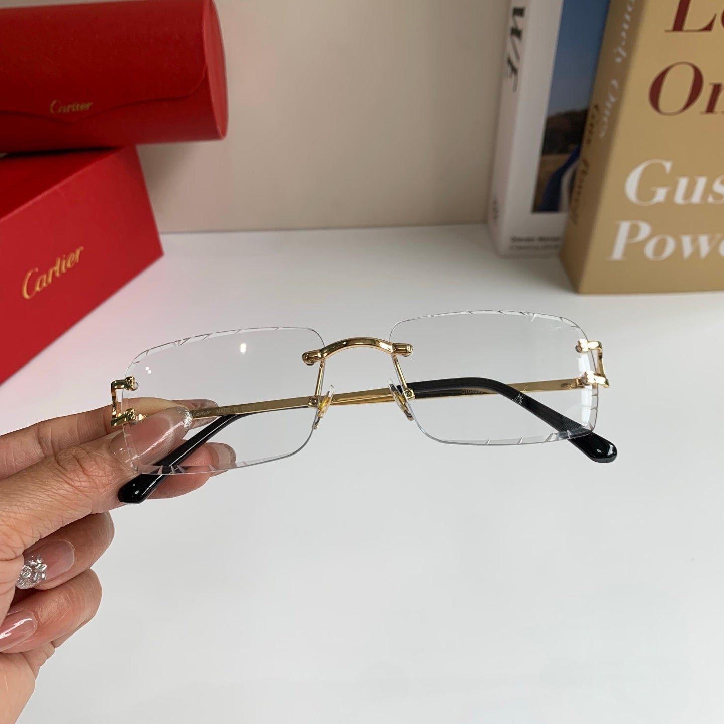 Cartier Metal Fashion Silver Lens Sunglasses for Men & Women - 382839 - detail image 3