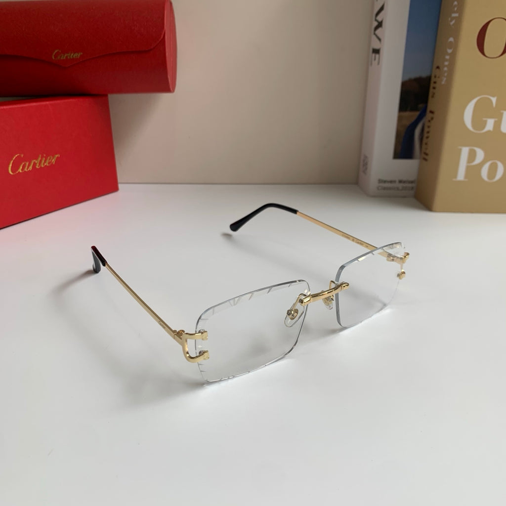 Cartier Metal Fashion Silver Lens Sunglasses for Men & Women - 382839