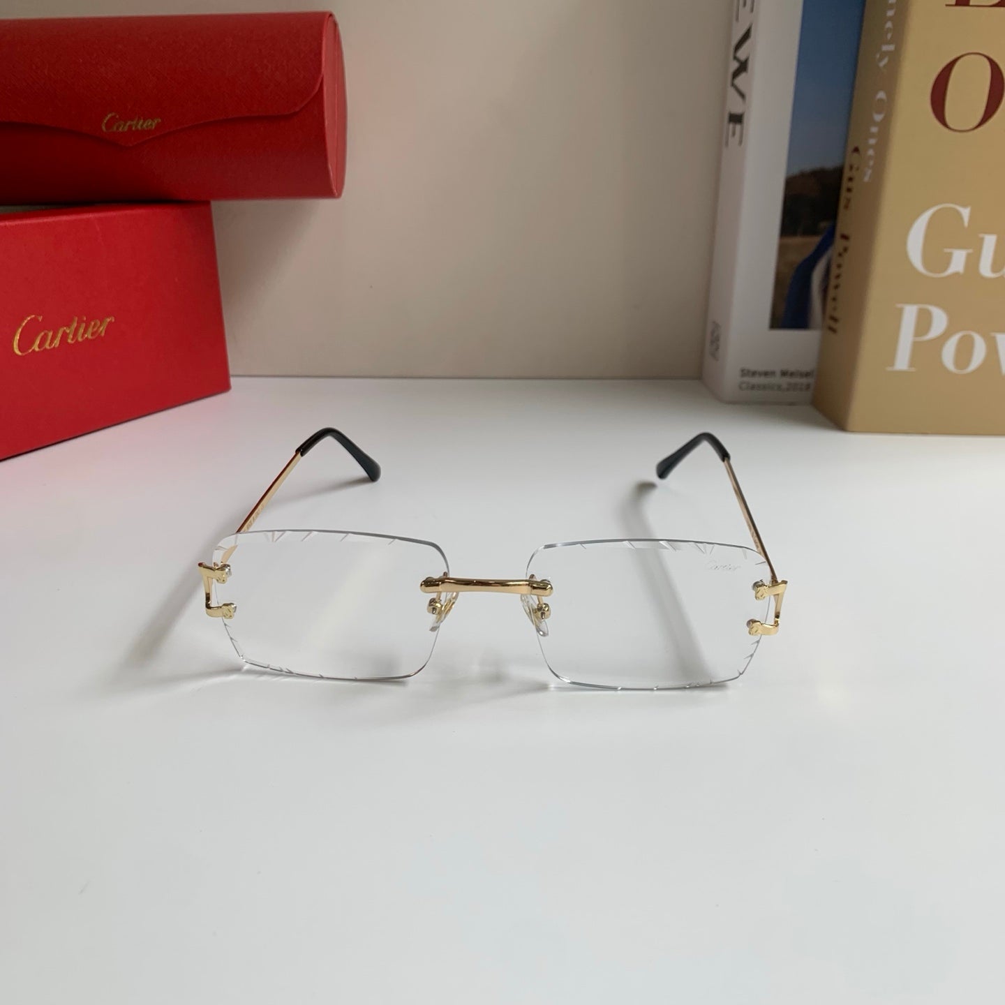 Cartier Metal Fashion Silver Lens Sunglasses for Men & Women - 382839 - detail image 5