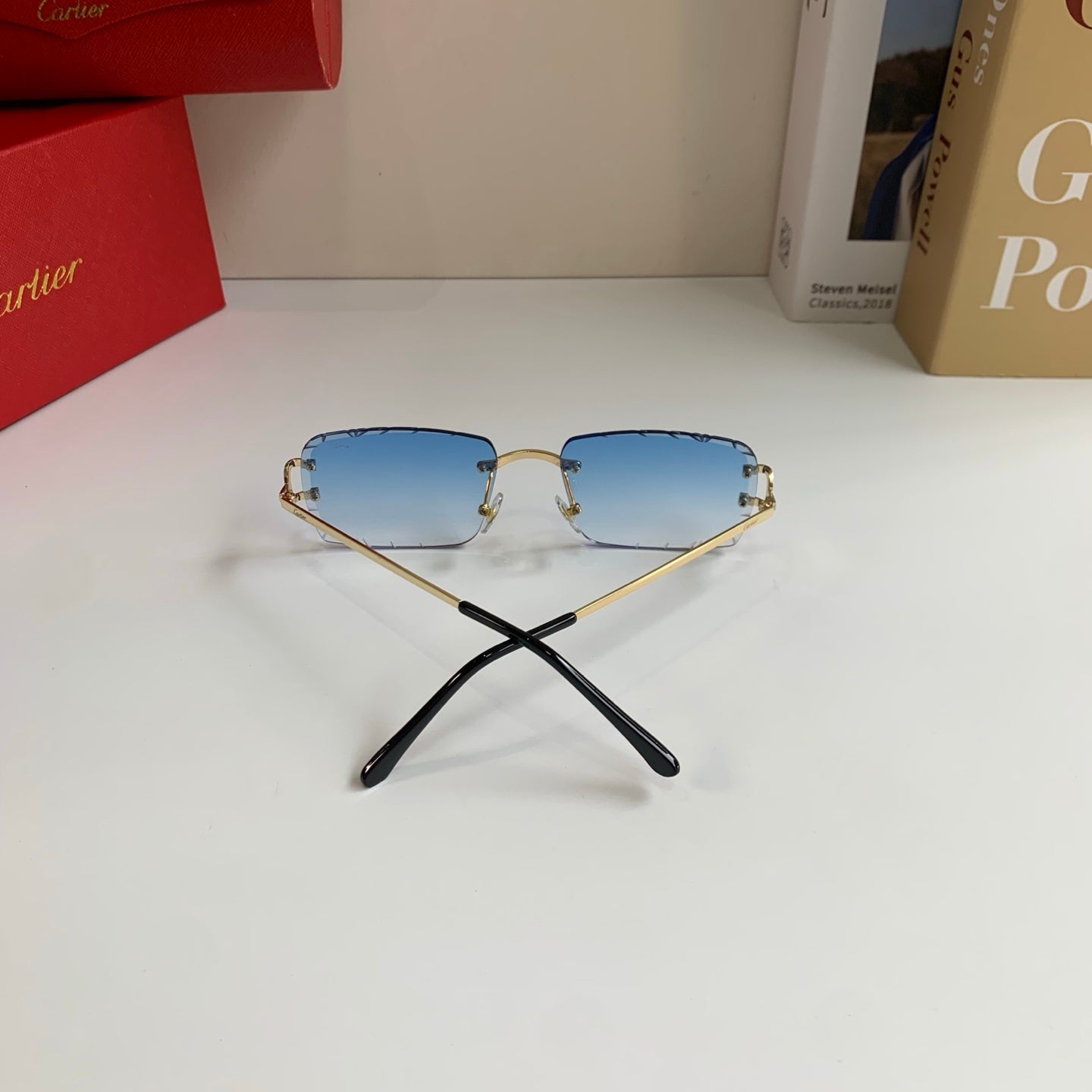 Cartier Metal Fashion Silver Lens Sunglasses for Men & Women - 382840 - detail image 8