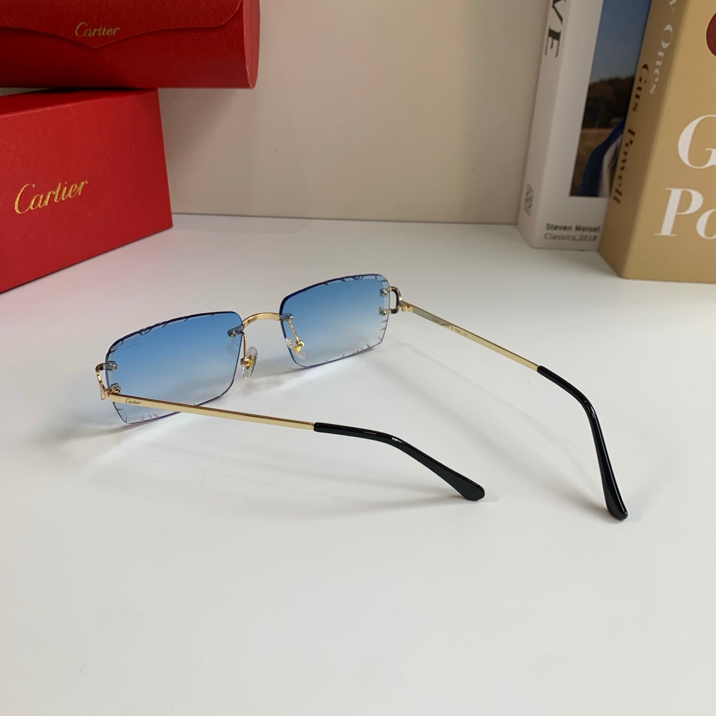 Cartier Metal Fashion Silver Lens Sunglasses for Men & Women - 382840 - detail image 7