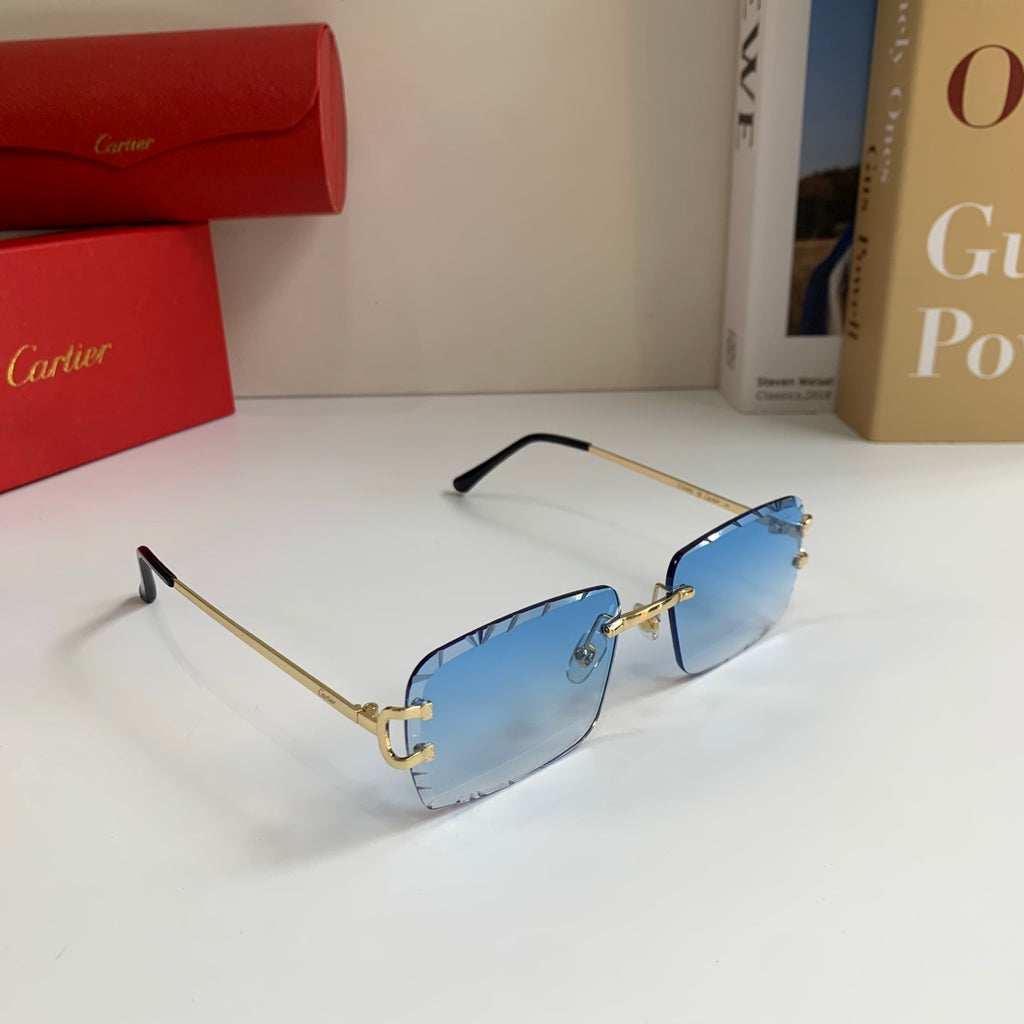 Cartier Metal Fashion Silver Lens Sunglasses for Men & Women - 382840