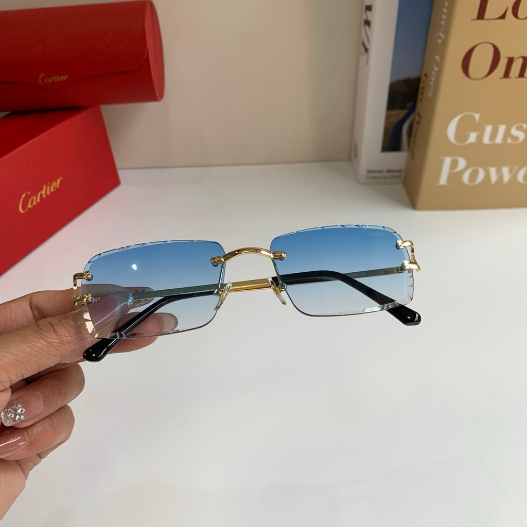 Cartier Metal Fashion Silver Lens Sunglasses for Men & Women - 382840 - detail image 4