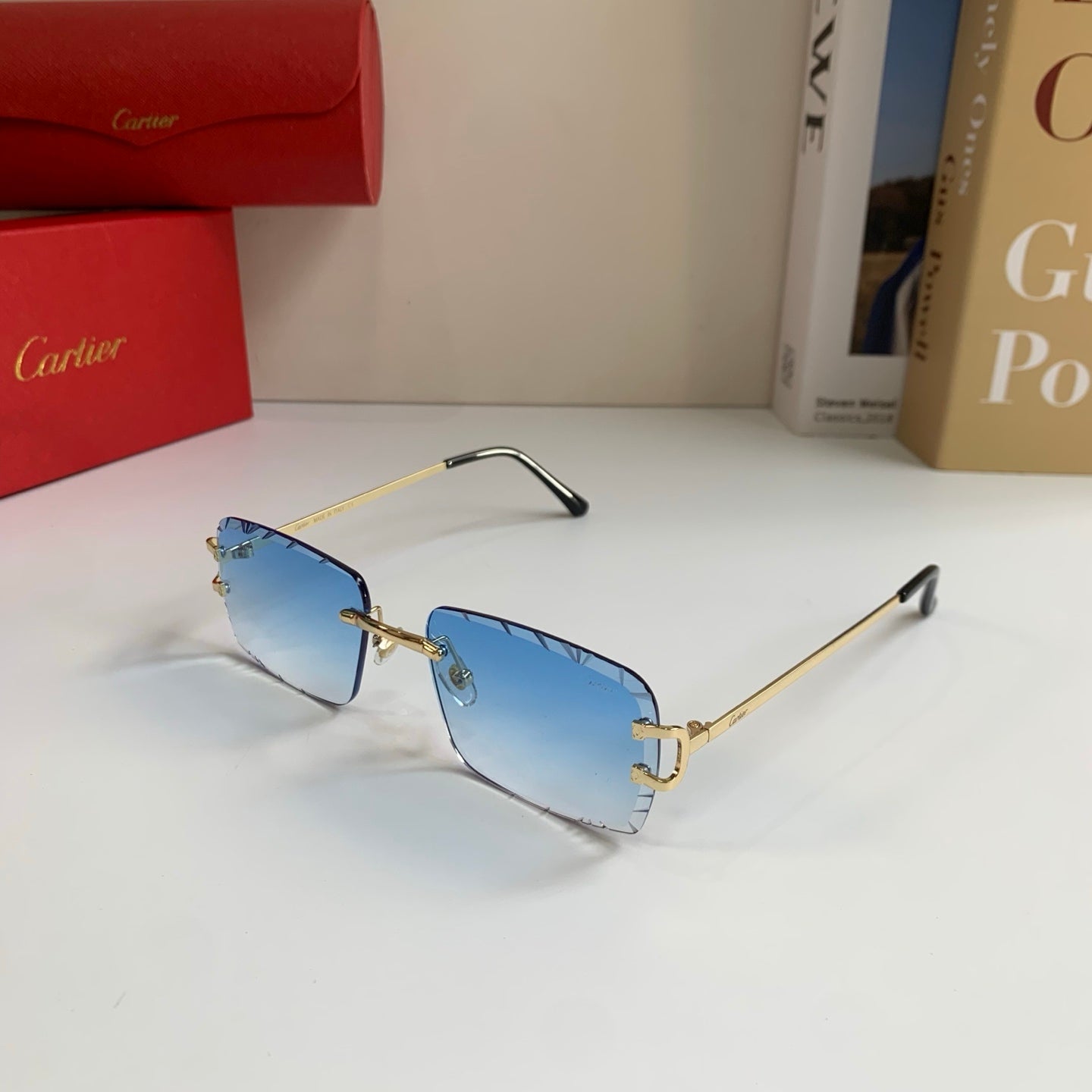Cartier Metal Fashion Silver Lens Sunglasses for Men & Women - 382840 - detail image 2
