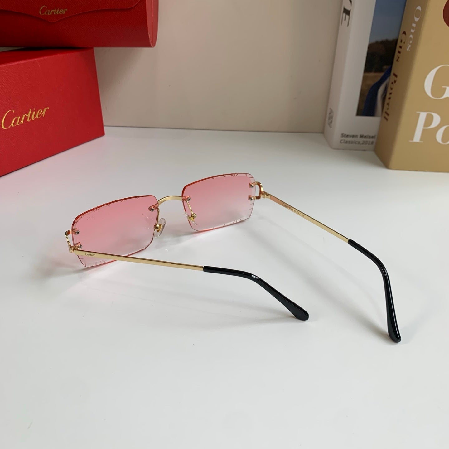 Cartier Metal Fashion Silver Lens Sunglasses for Men & Women - 382841 - detail image 7