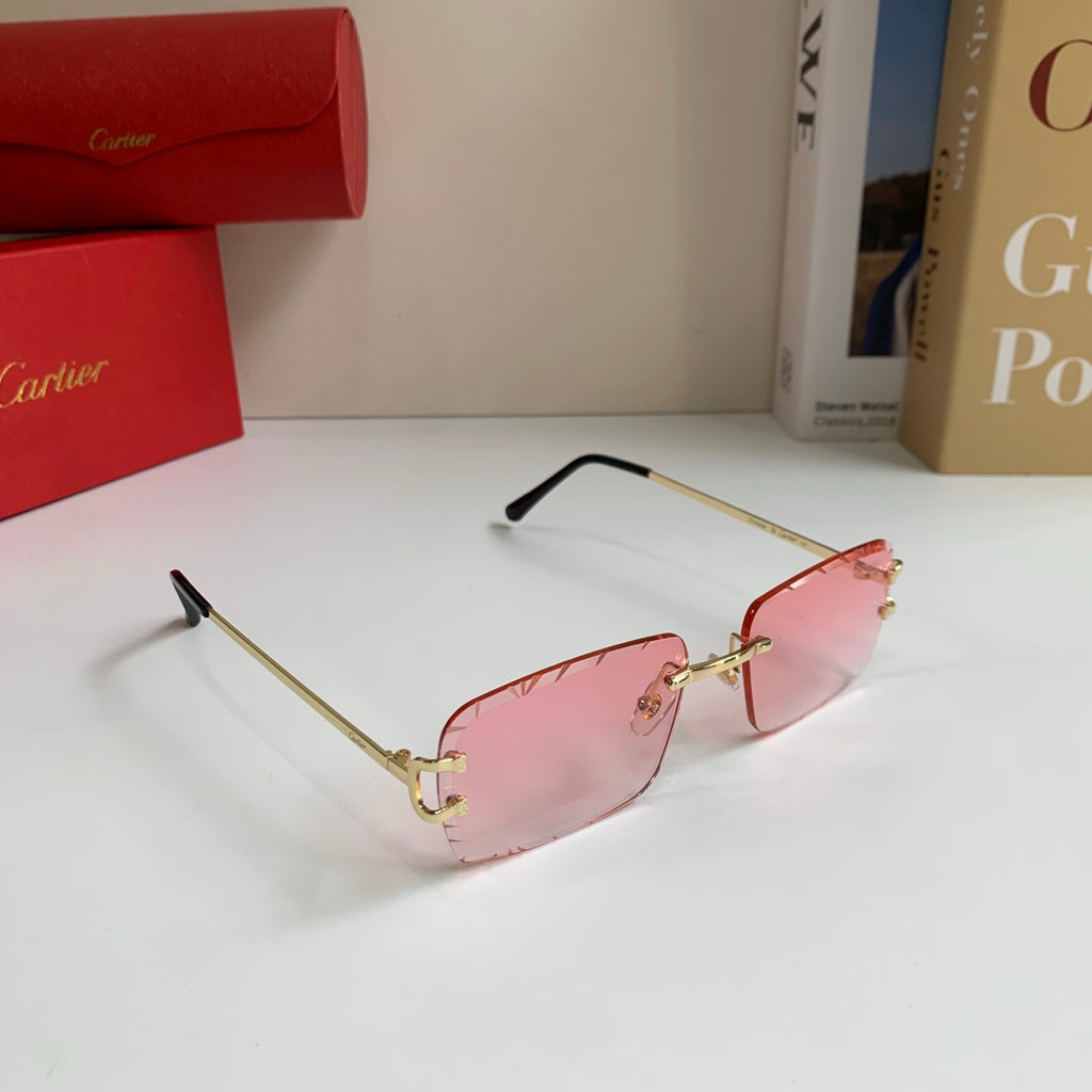 Cartier Metal Fashion Silver Lens Sunglasses for Men & Women - 382841