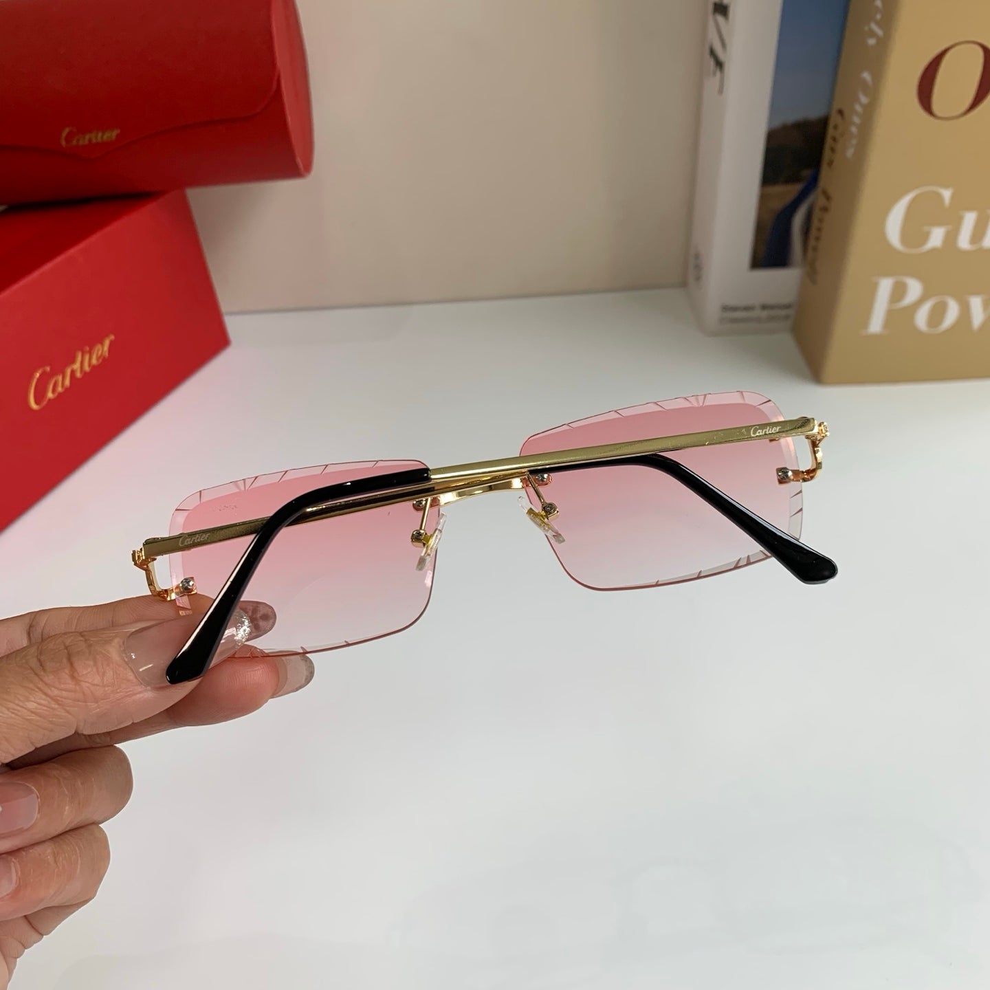 Cartier Metal Fashion Silver Lens Sunglasses for Men & Women - 382841 - detail image 6
