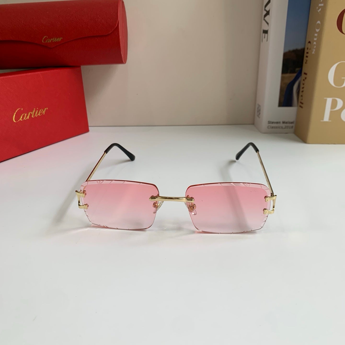 Cartier Metal Fashion Silver Lens Sunglasses for Men & Women - 382841 - detail image 5