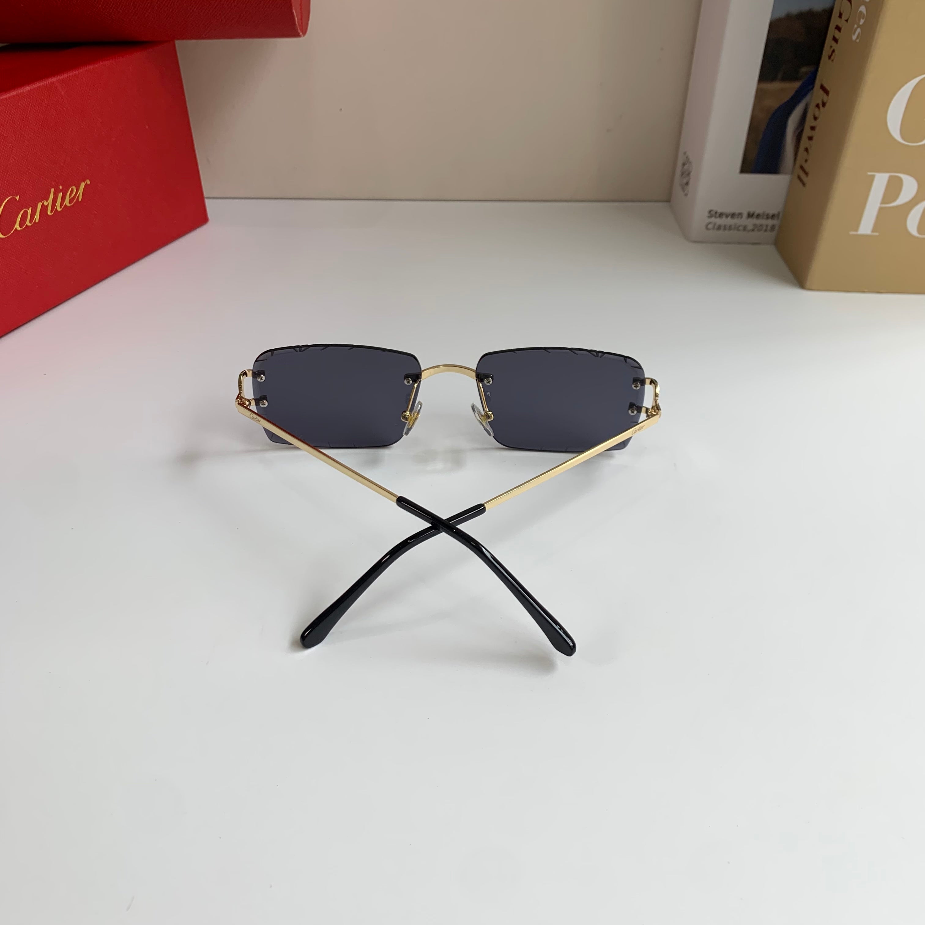 Cartier Metal Fashion Silver Lens Sunglasses for Men & Women - 382842 - detail image 6