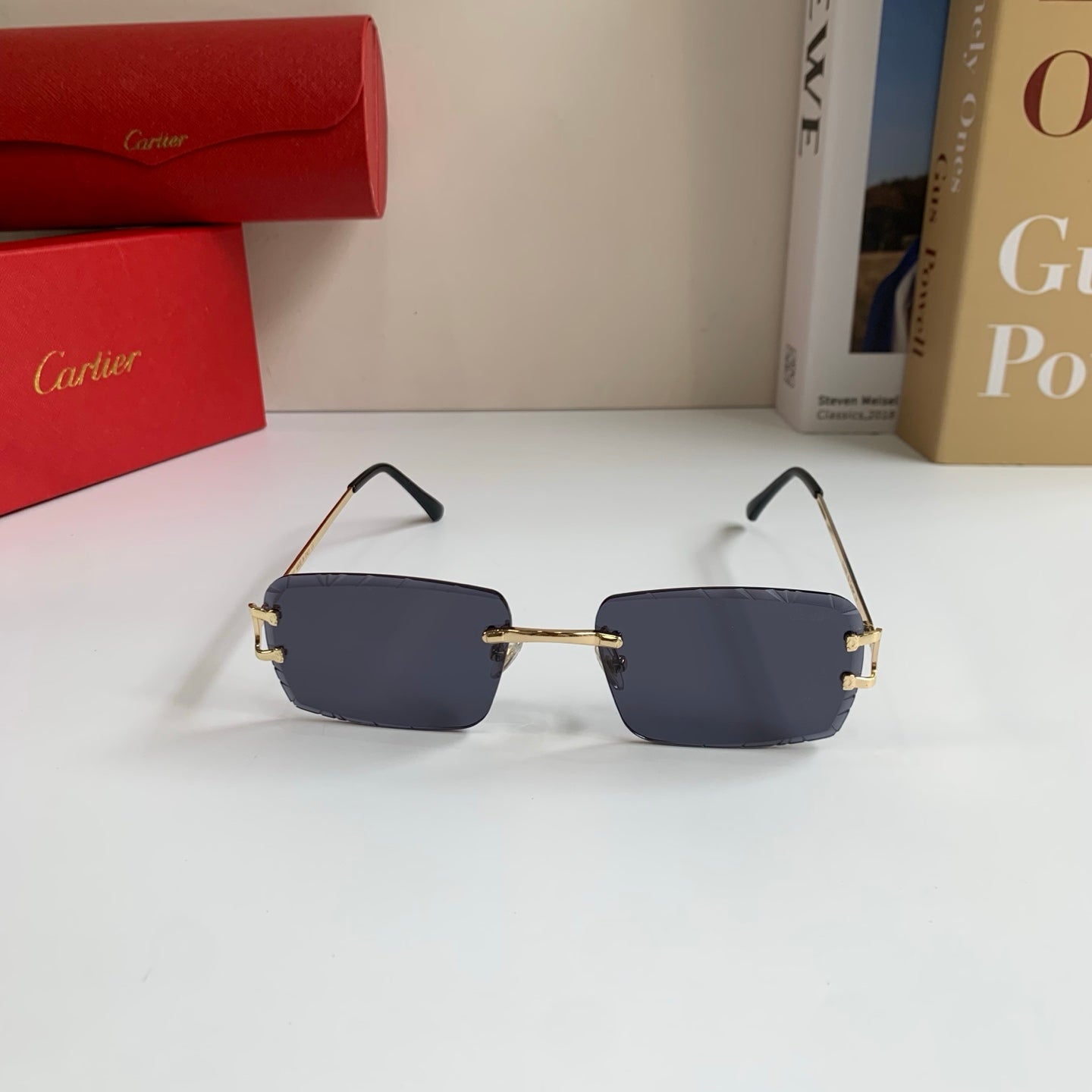 Cartier Metal Fashion Silver Lens Sunglasses for Men & Women - 382842 - detail image 5