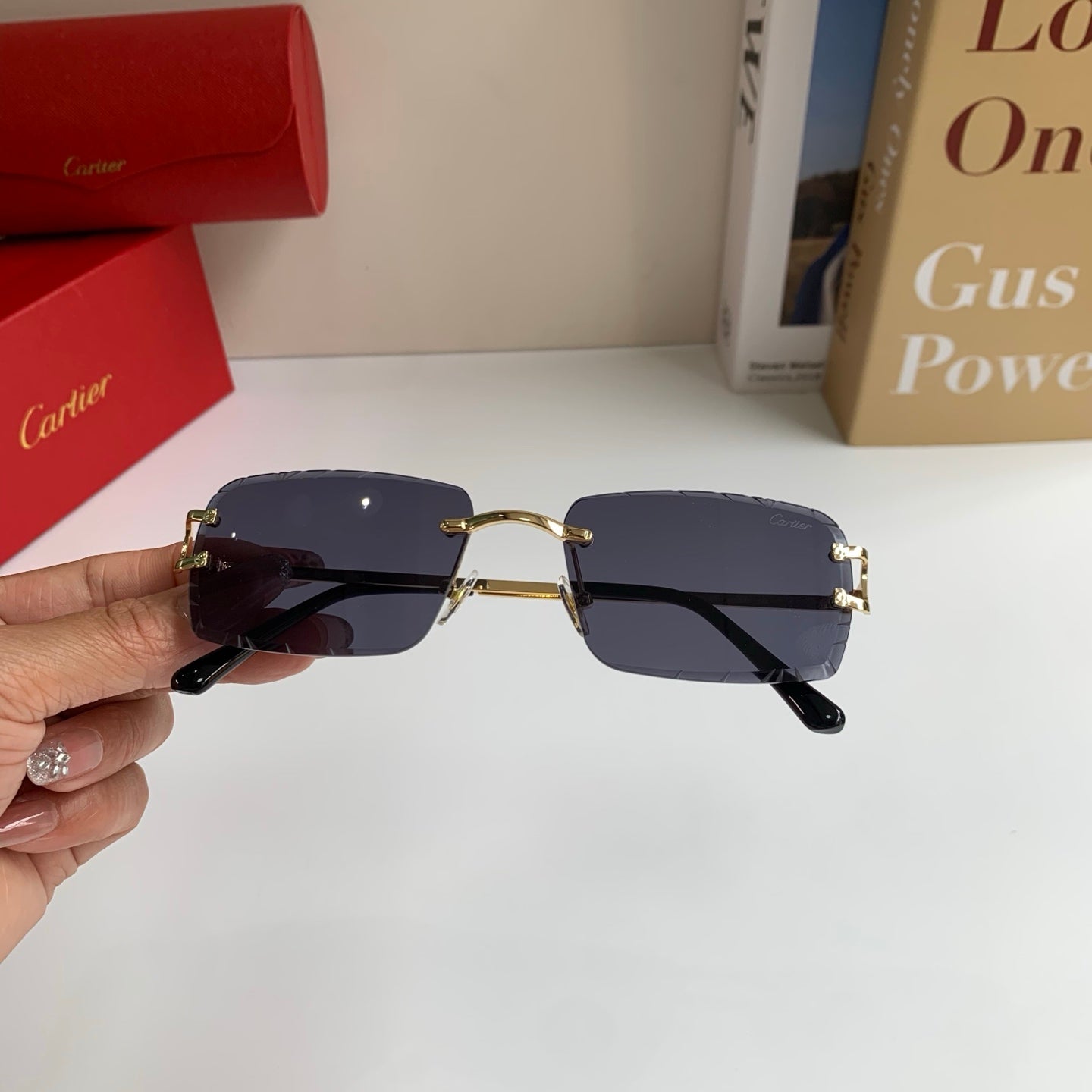 Cartier Metal Fashion Silver Lens Sunglasses for Men & Women - 382842 - detail image 3
