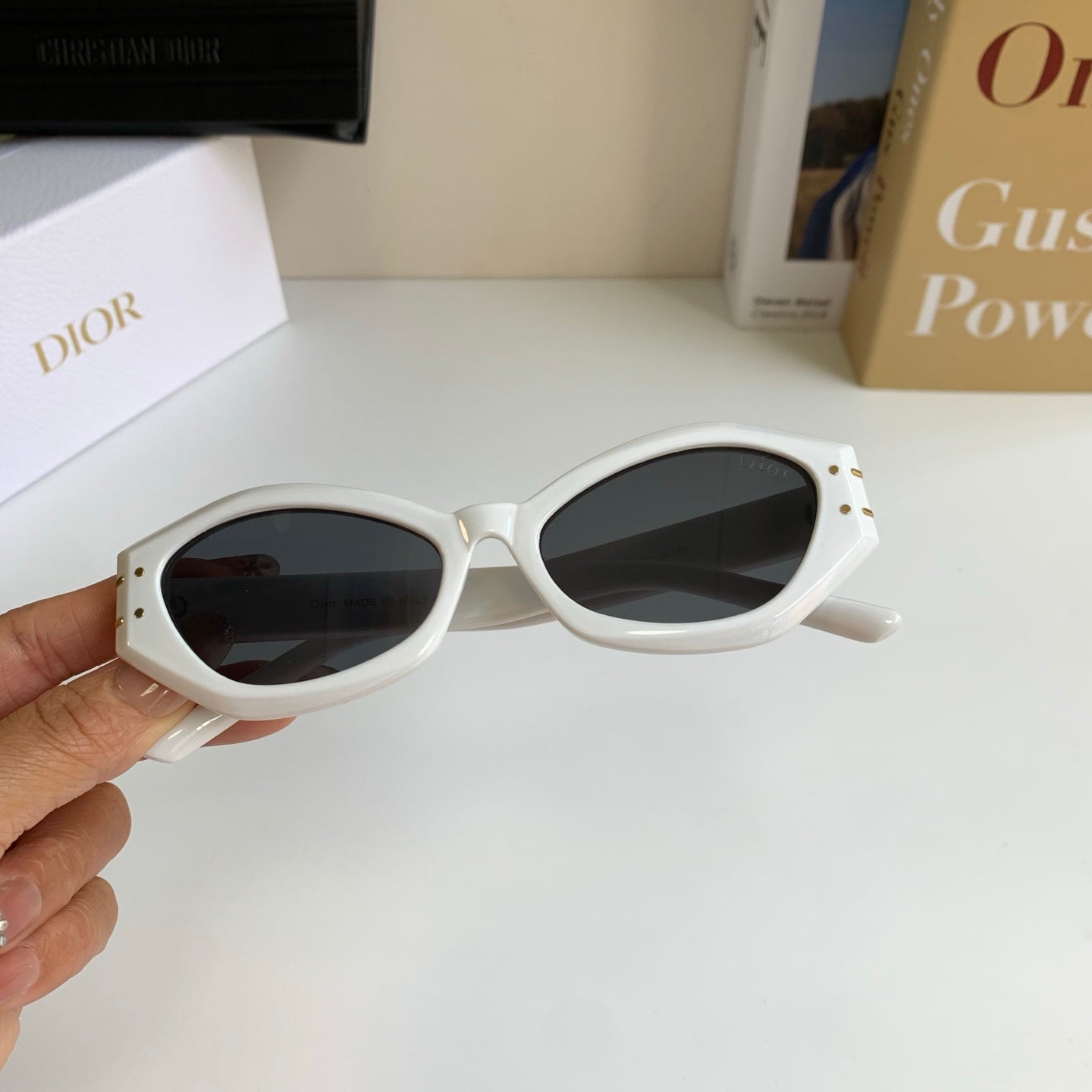 Dior Polarized Cat-Eye Silver Lens Sunglasses for Men & Women - detail image 3