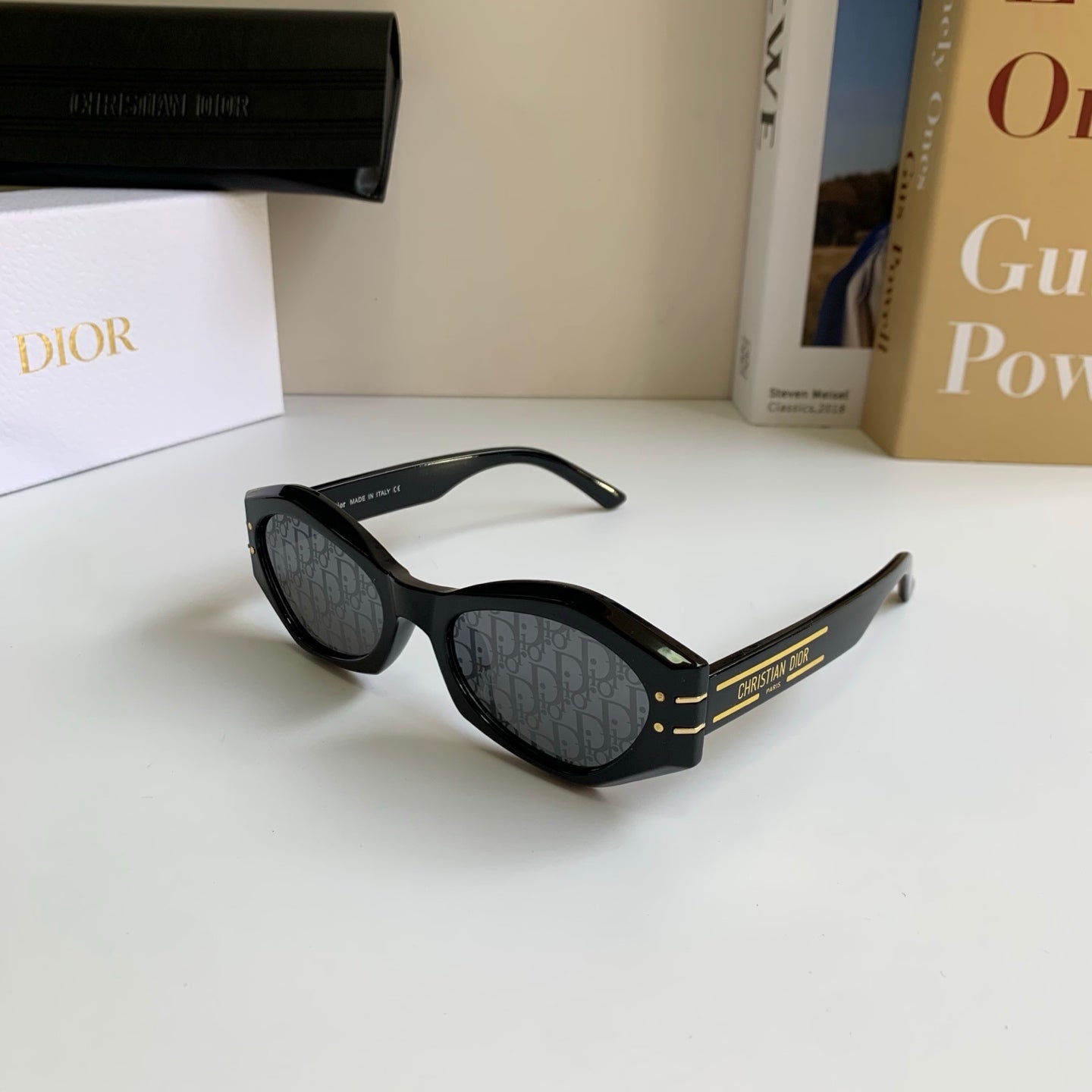 Dior Polarized Cat-Eye Black Lens Sunglasses for Men & Women - detail image 2