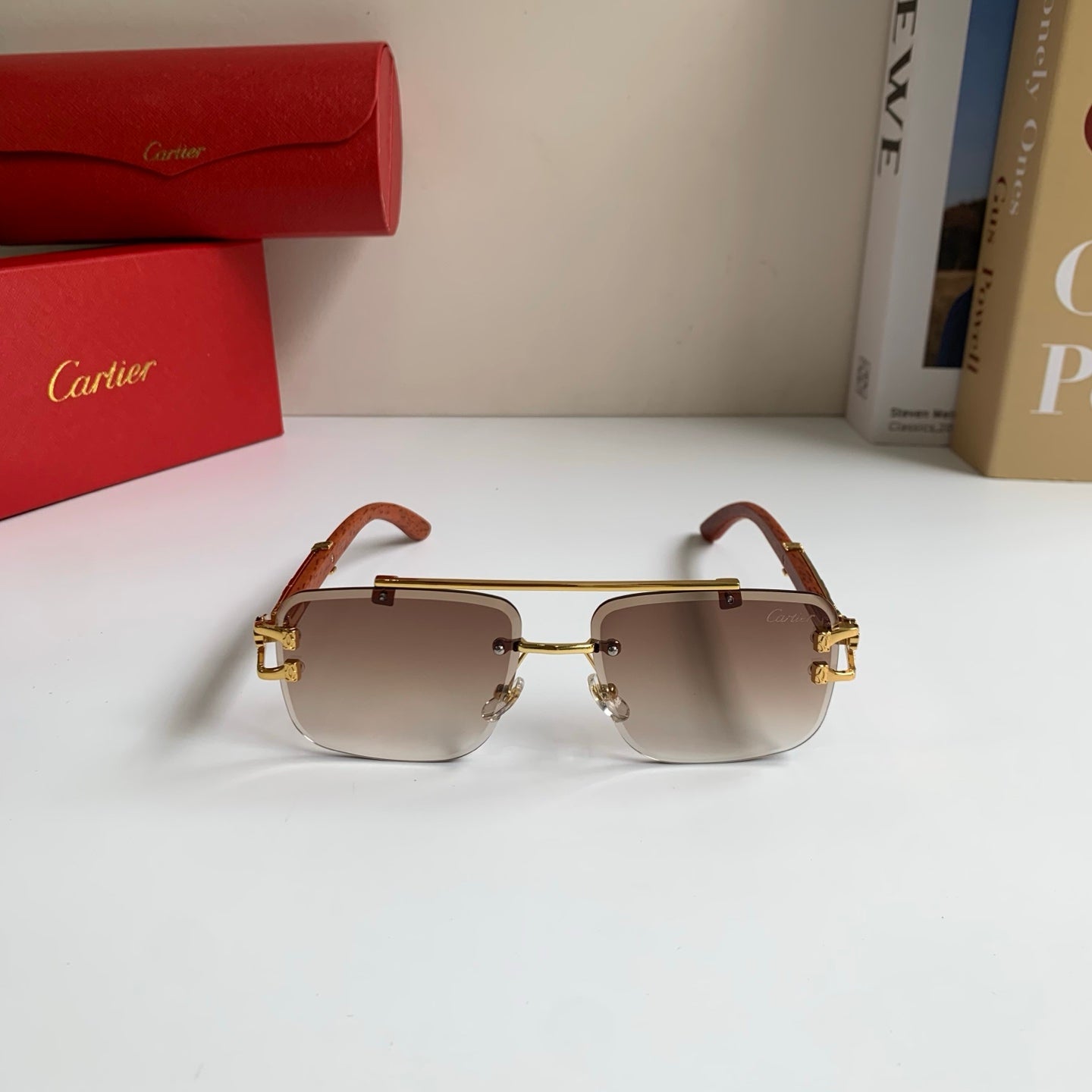 Cartier Fashion Brown Lens Sunglasses for Men & Women - 382758 - detail image 5