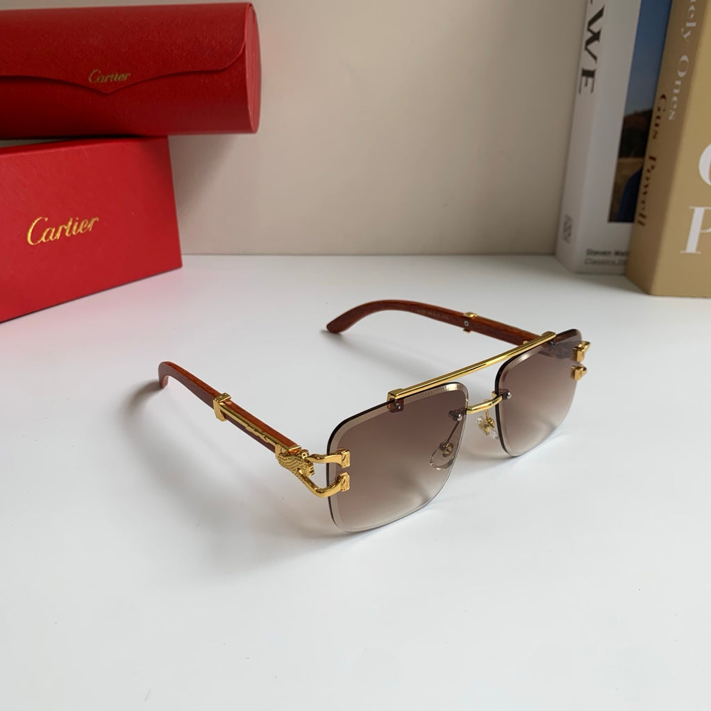 Cartier Fashion Brown Lens Sunglasses for Men & Women - 382758