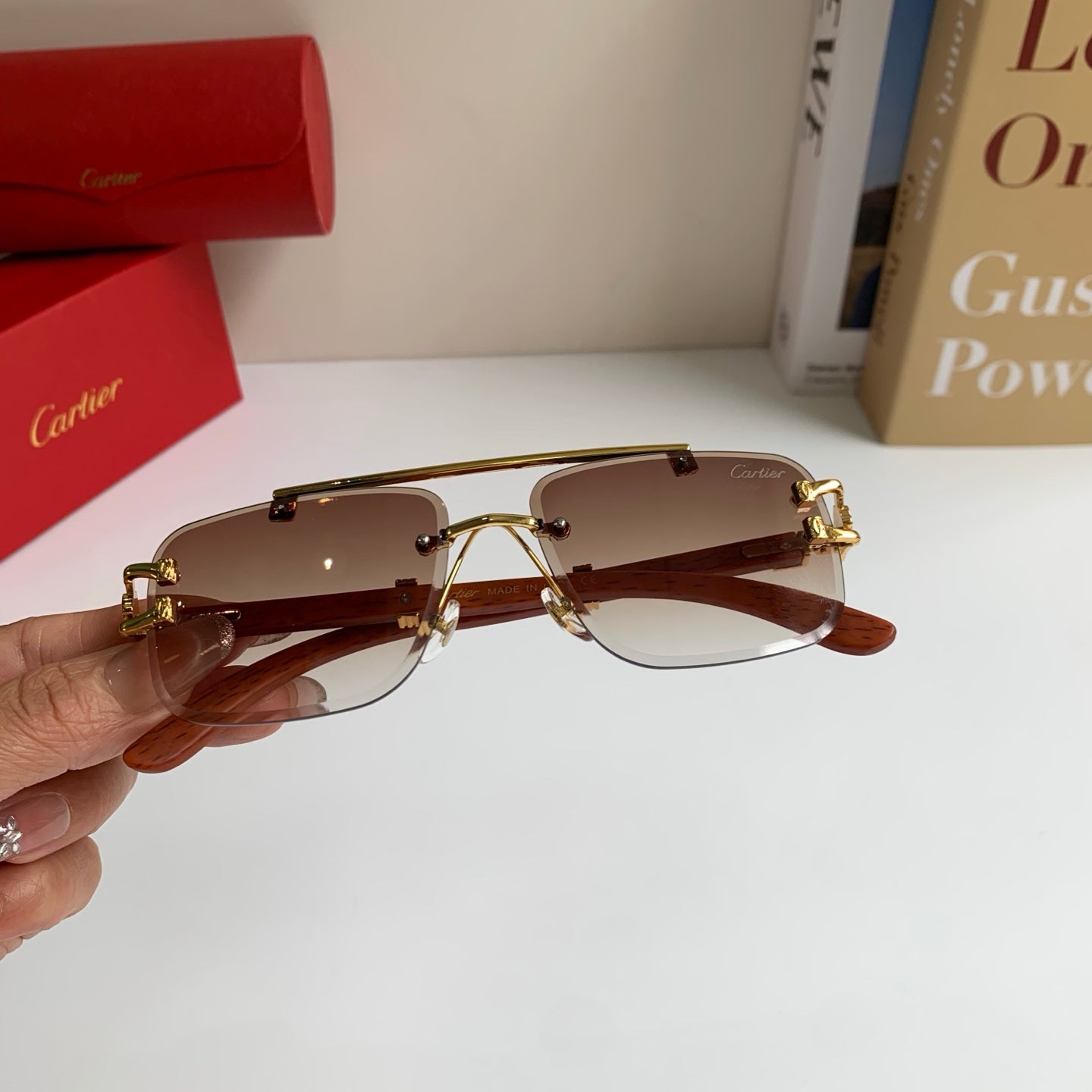 Cartier Fashion Brown Lens Sunglasses for Men & Women - 382758 - detail image 3