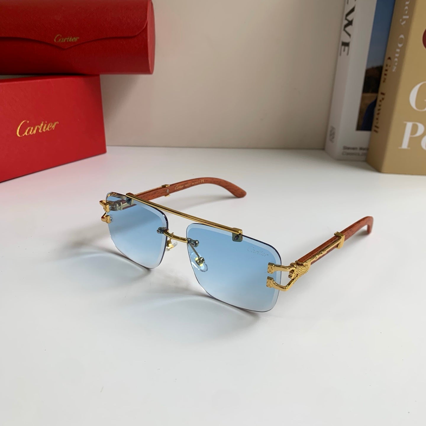 Cartier Fashion Blue Lens Sunglasses for Men & Women - 465743 - detail image 2