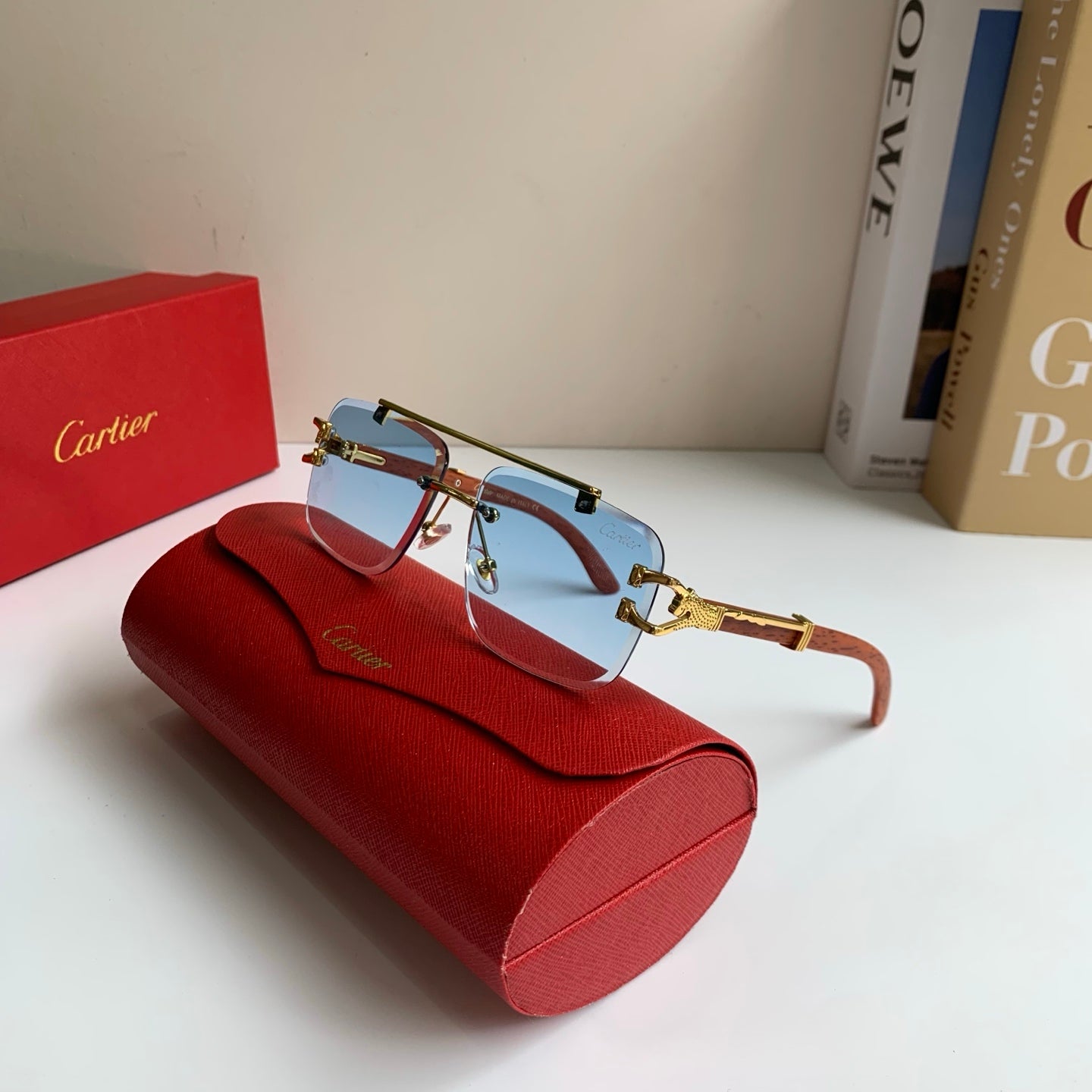 Cartier Fashion Blue Lens Sunglasses for Men & Women - 382759 - detail image 4