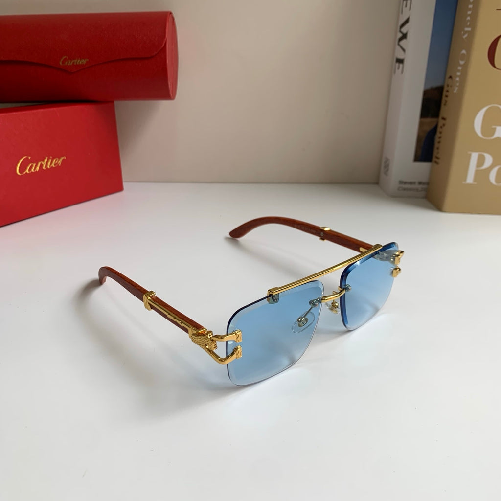 Cartier Fashion Blue Lens Sunglasses for Men & Women - 382759