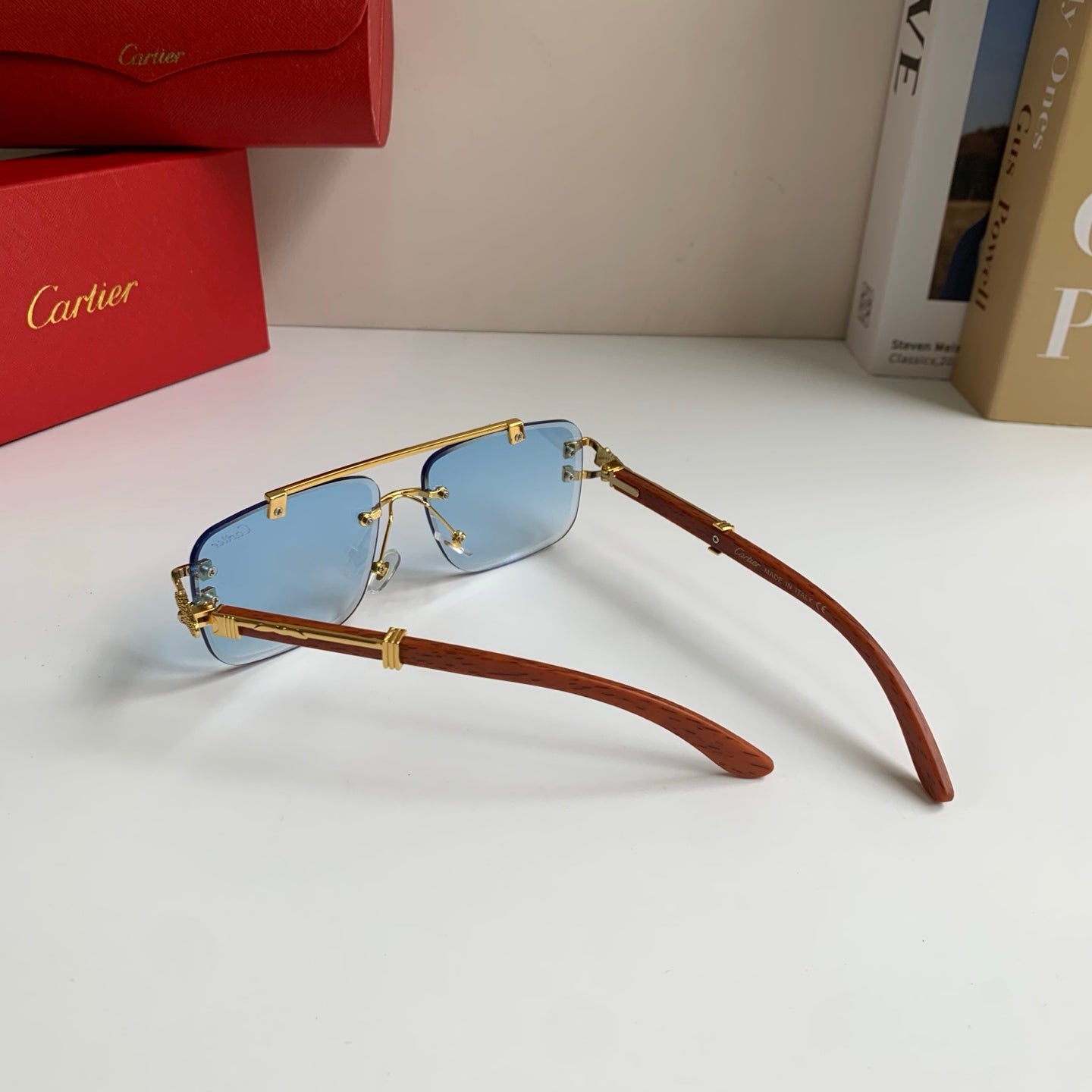 Cartier Fashion Blue Lens Sunglasses for Men & Women - 382759 - detail image 8