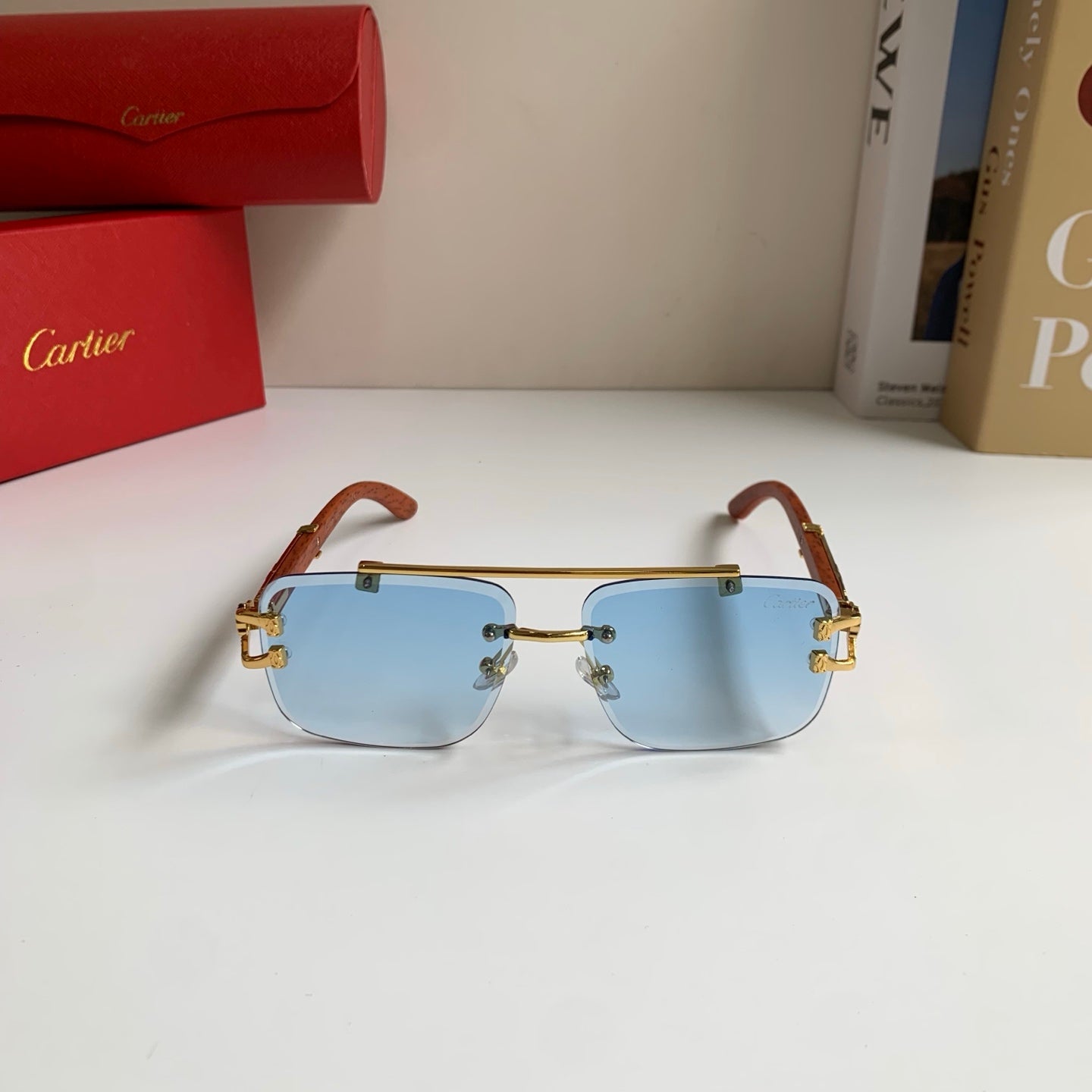 Cartier Fashion Blue Lens Sunglasses for Men & Women - 465743 - detail image 5