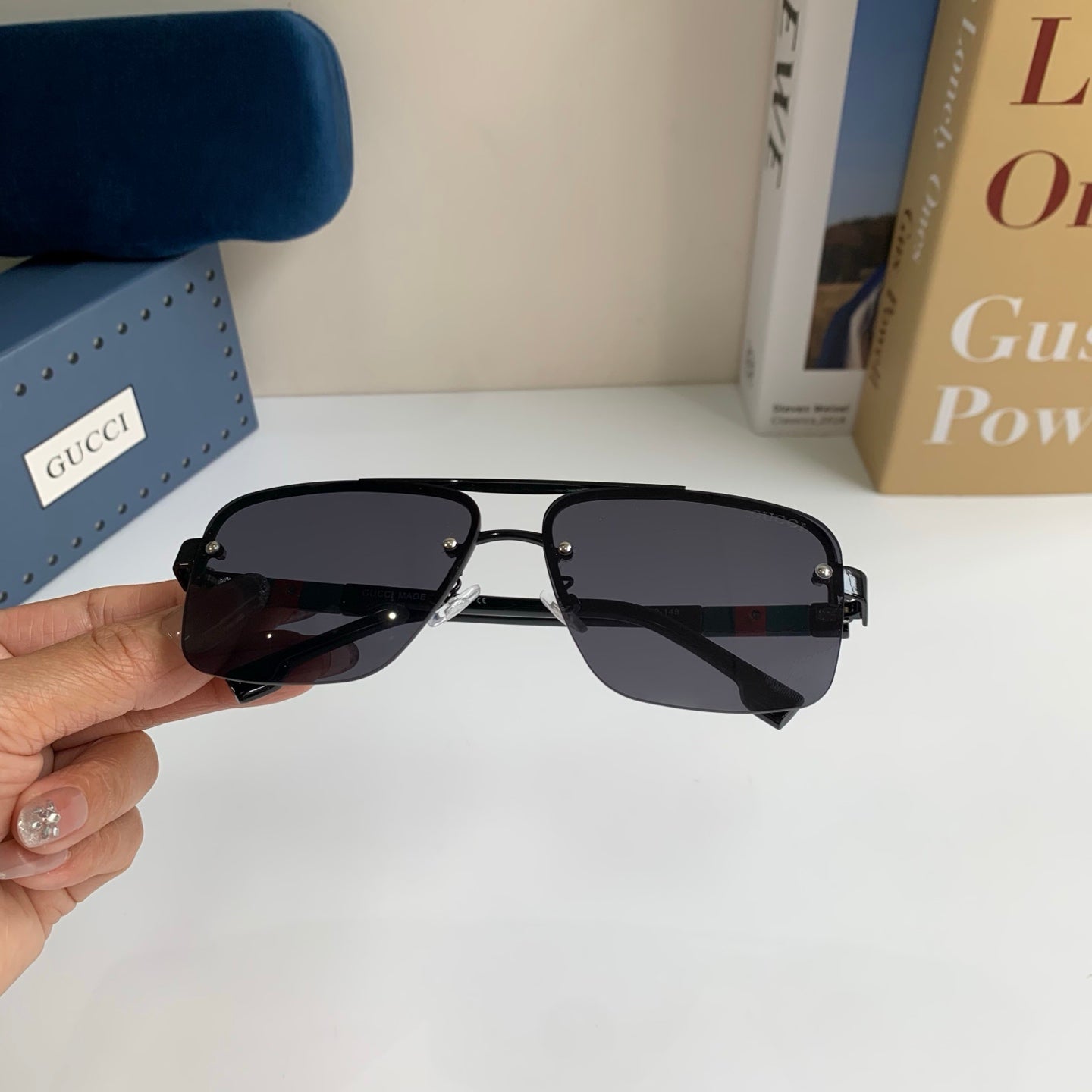Gucci Metal Square Silver Lens Sunglasses for Men & Women - 464947 - detail image 3