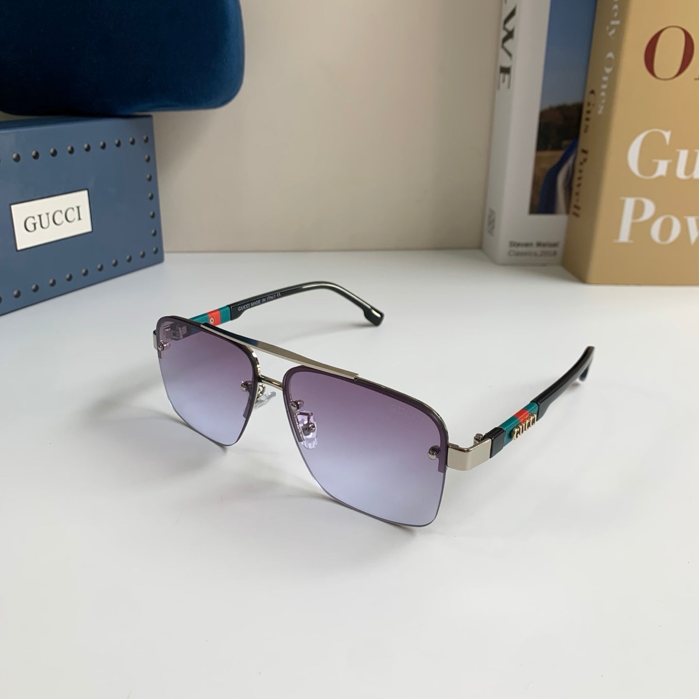 Gucci Metal Square Silver Lens Sunglasses for Men & Women - 464948 - detail image 2