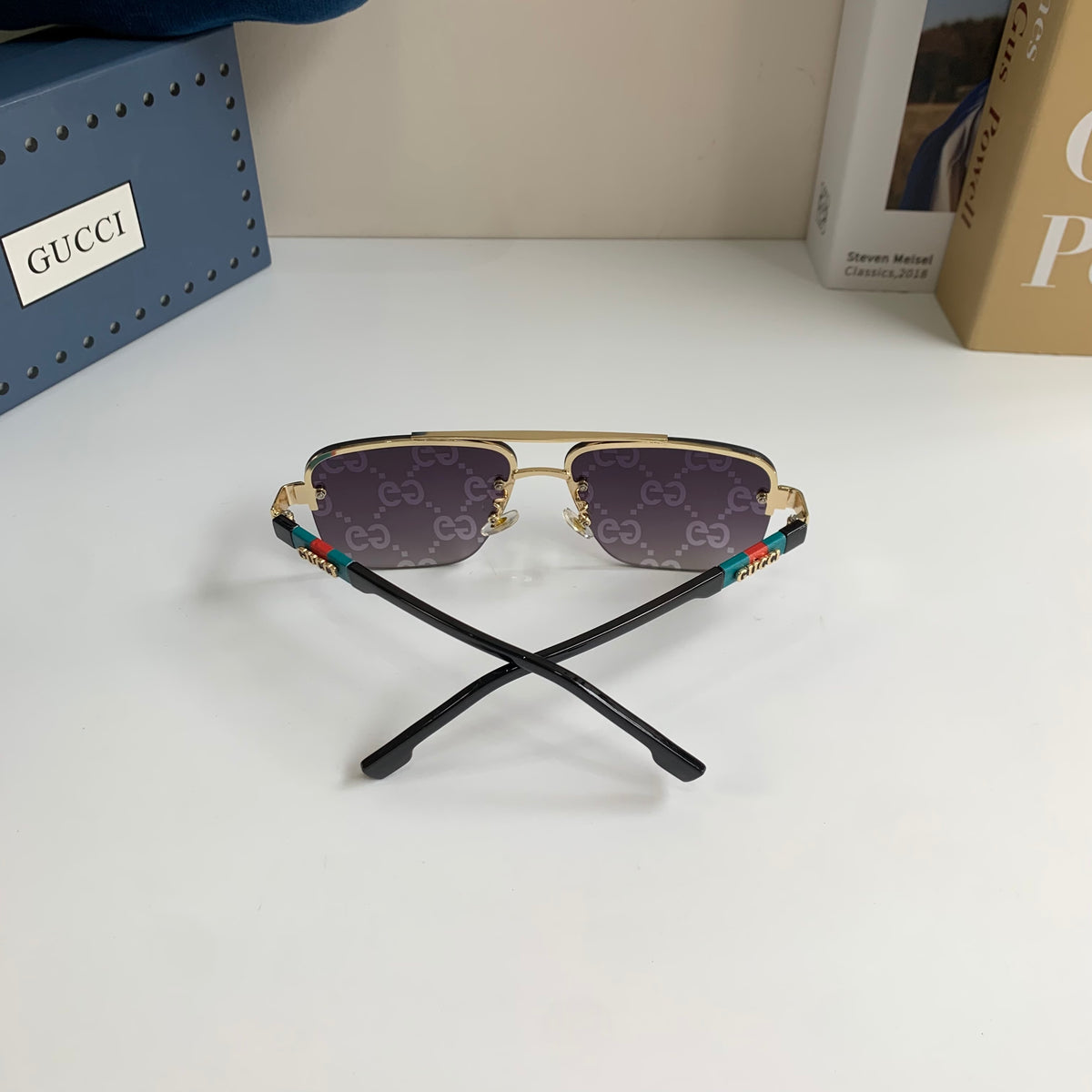 Gucci Metal Square Silver Lens Sunglasses for Men & Women - 464949 - detail image 8