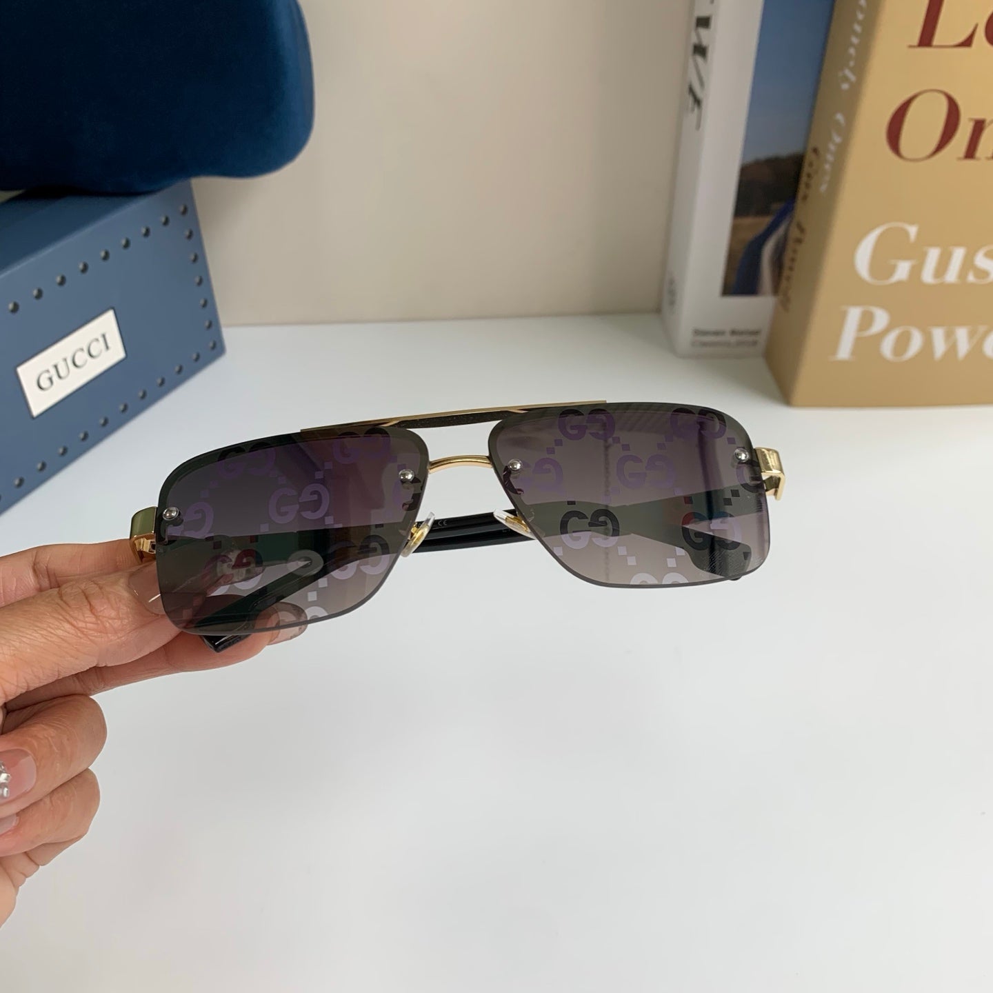 Gucci Metal Square Silver Lens Sunglasses for Men & Women - 464949 - detail image 3