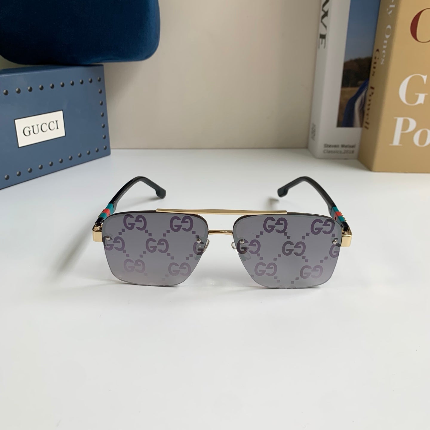 Gucci Metal Square Silver Lens Sunglasses for Men & Women - 464949 - detail image 5