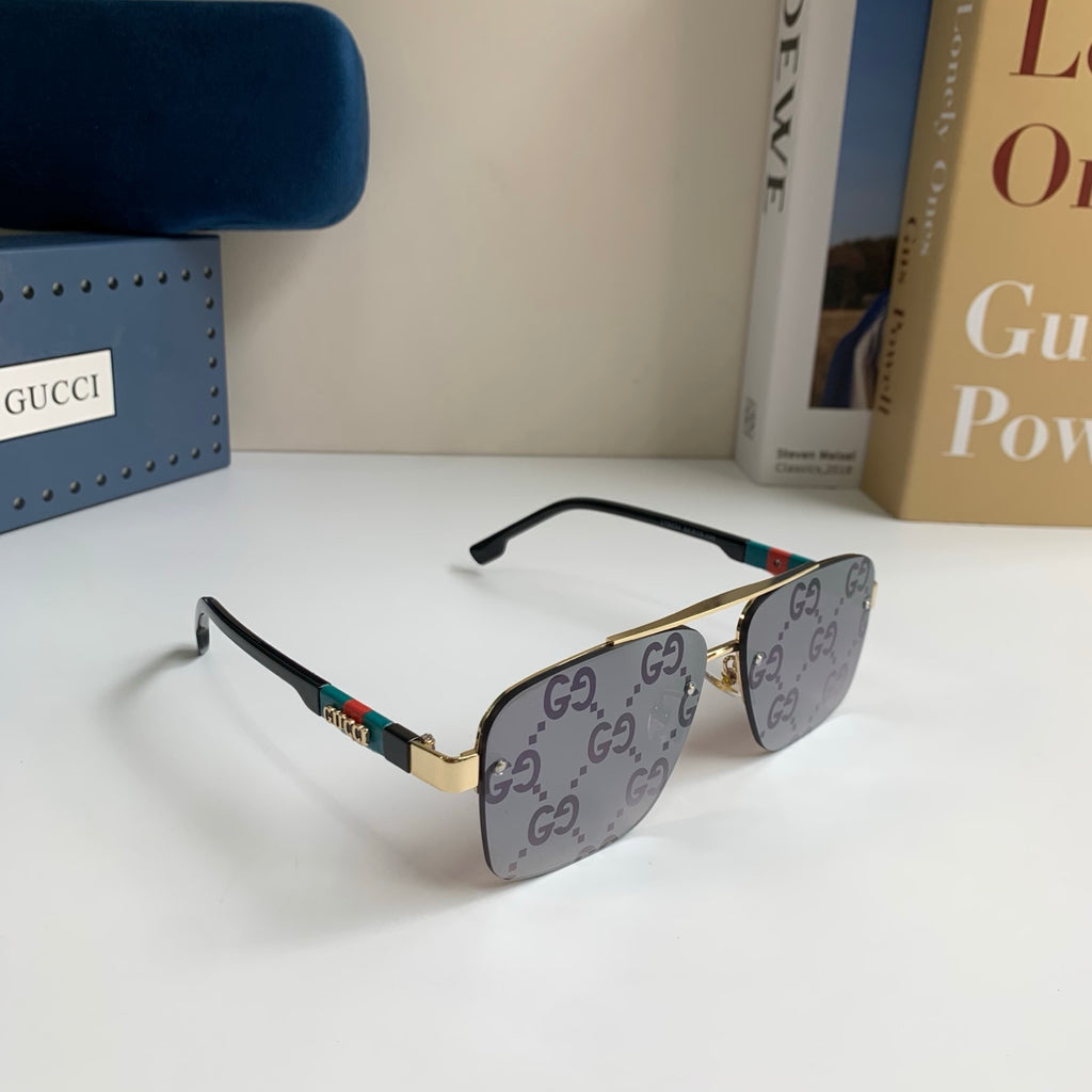 Gucci Metal Square Silver Lens Sunglasses for Men & Women - 464949