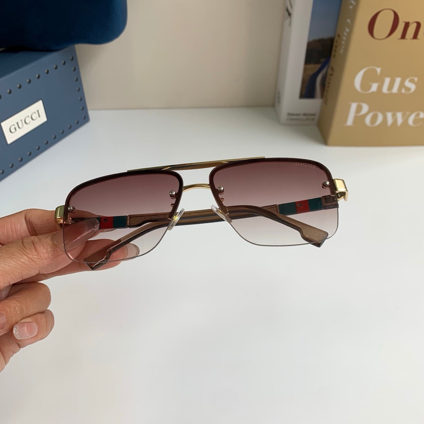 Gucci Metal Square Silver Lens Sunglasses for Men & Women - 464950 - detail image 4