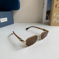 Gucci Metal Square Brown Lens Sunglasses for Men & Women - 398354