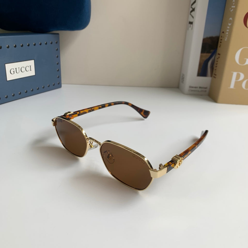 Gucci Metal Square Brown Lens Sunglasses for Men & Women - 398354 - detail image 2