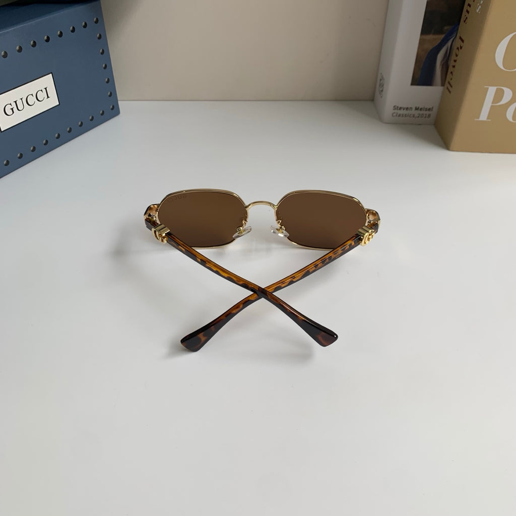Gucci Metal Square Brown Lens Sunglasses for Men & Women - 398354 - detail image 7