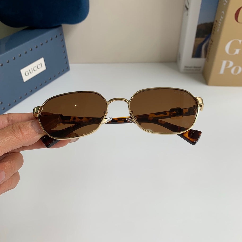 Gucci Metal Square Brown Lens Sunglasses for Men & Women - 398354 - detail image 4