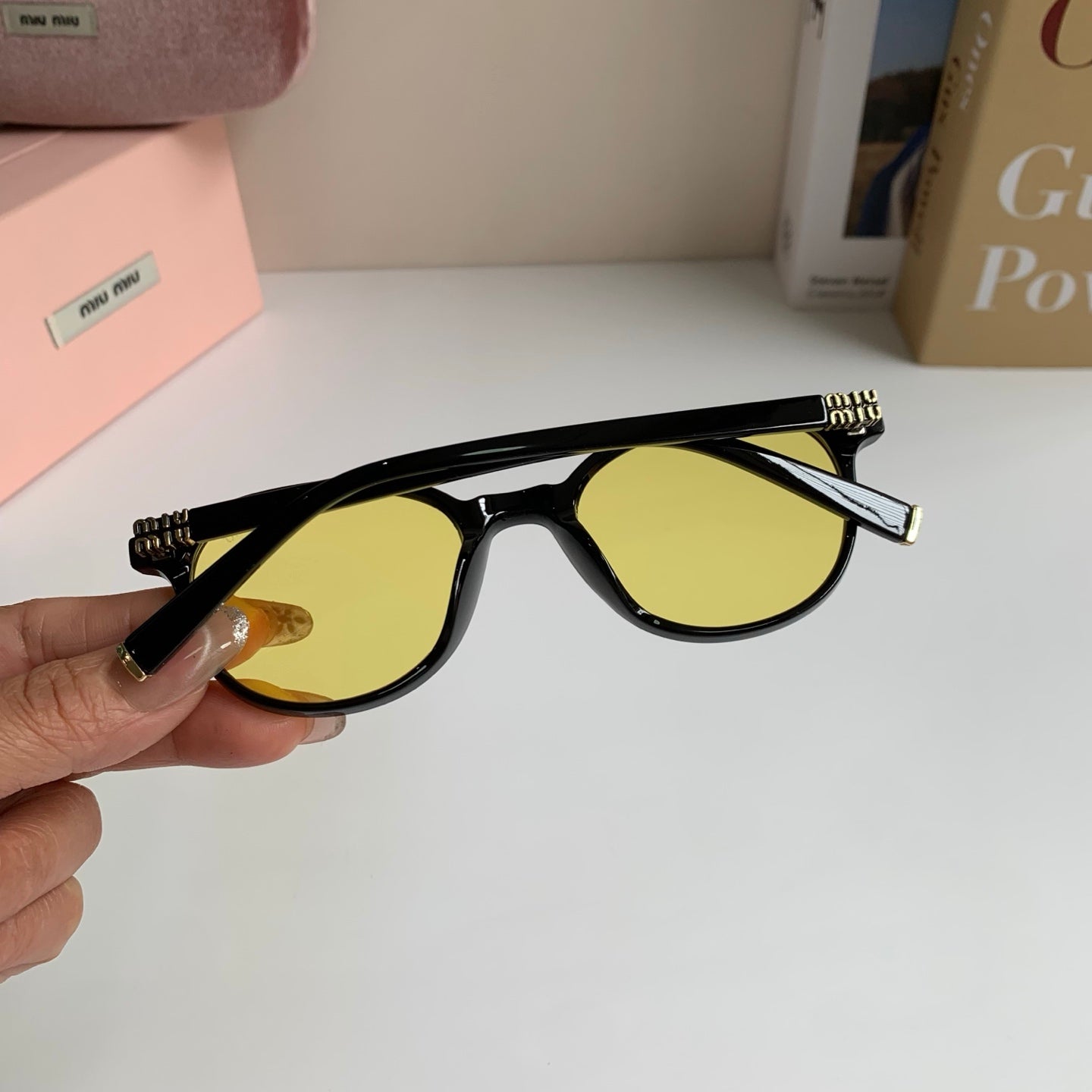Miu Miu Blue-Light Fashion Gold Lens Sunglasses for Men & Women - 416255 - detail image 7