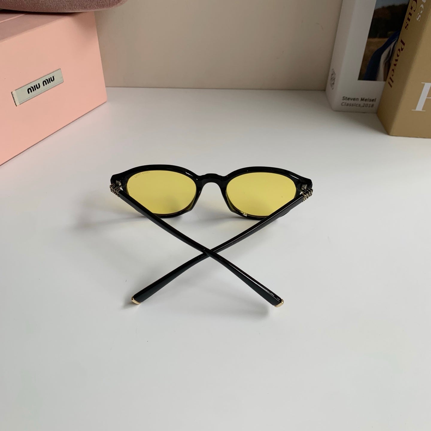 Miu Miu Blue-Light Fashion Gold Lens Sunglasses for Men & Women - 416255 - detail image 8