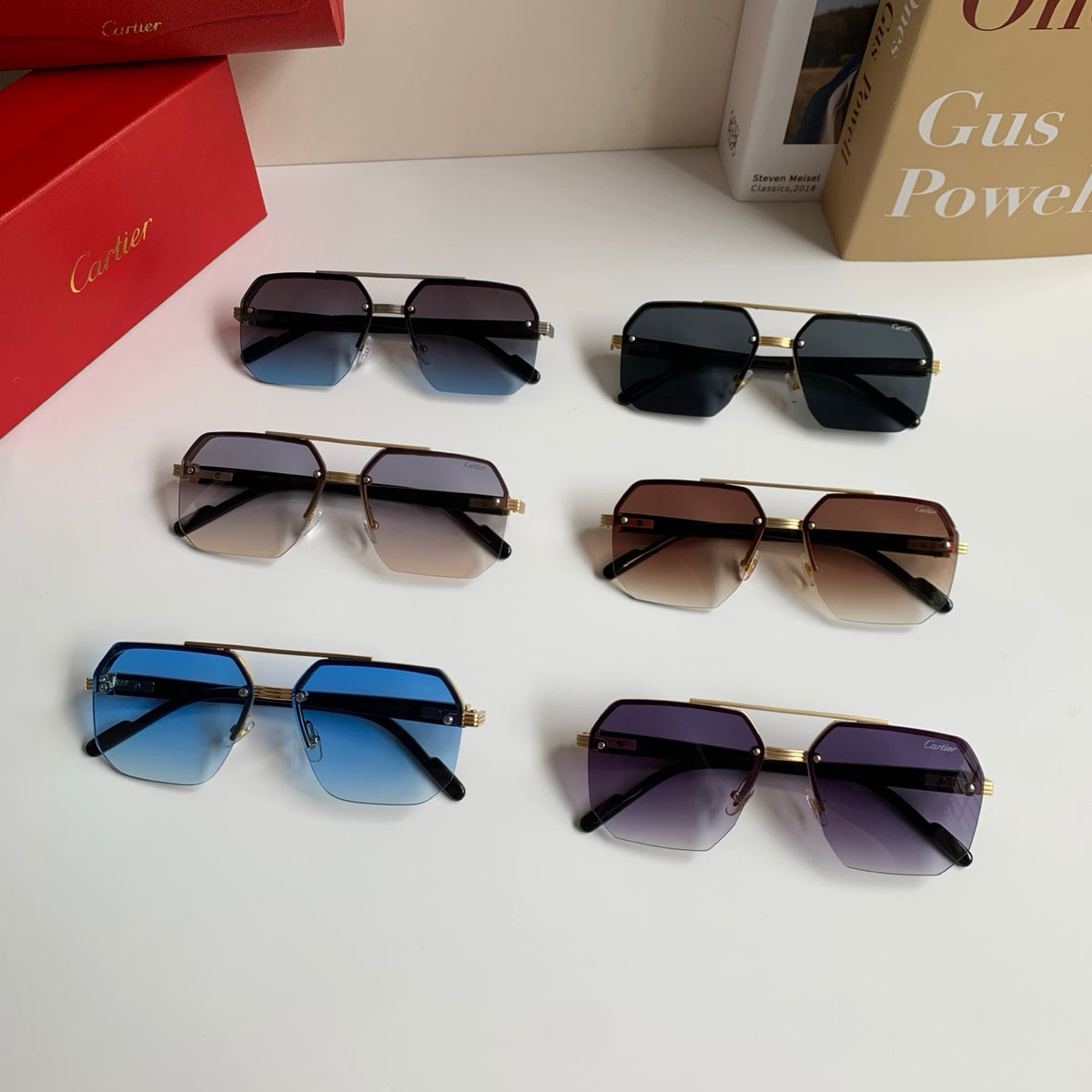 Cartier Square Silver Lens Sunglasses for Men & Women - 487202 - detail image 9