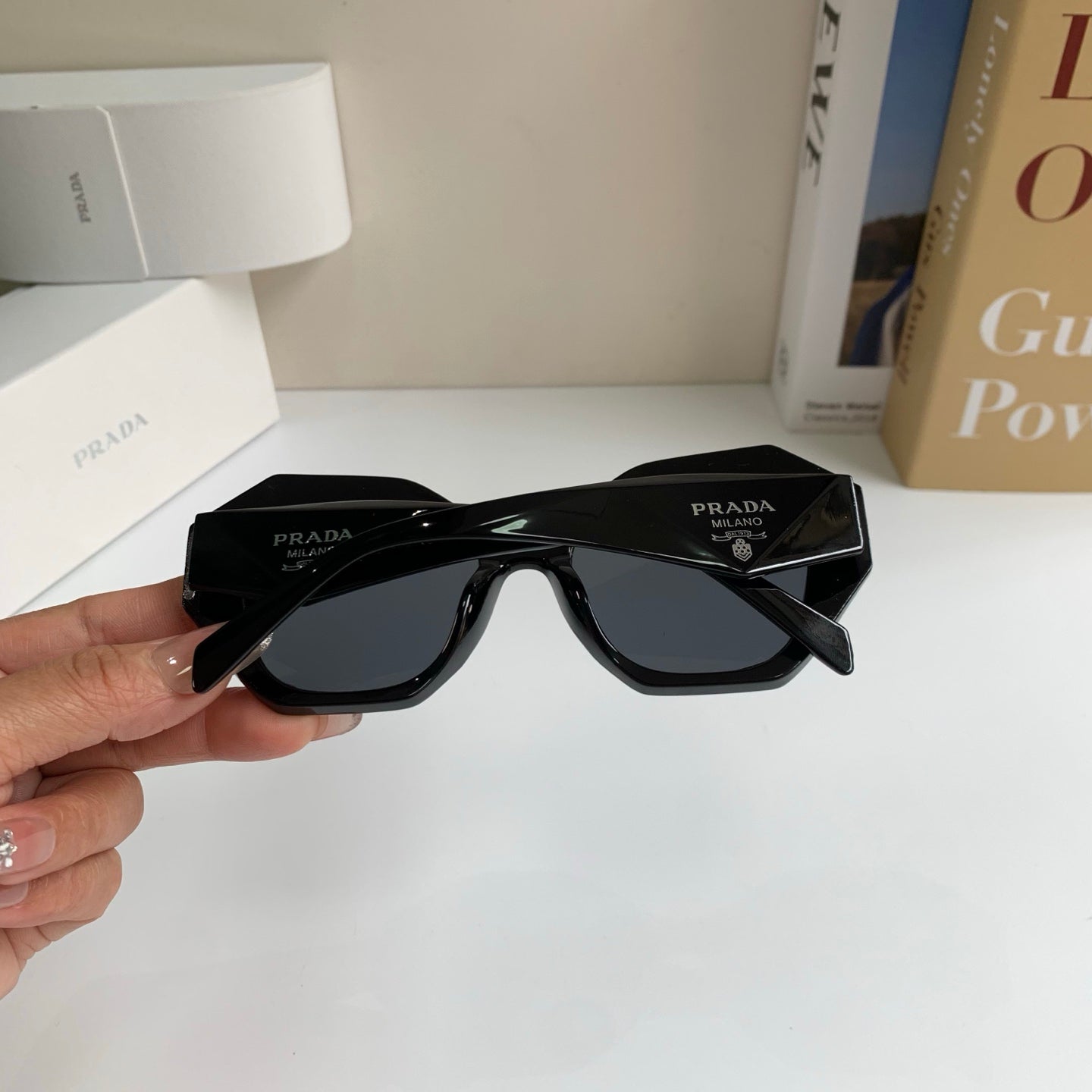 Prada Fashion Black Lens Sunglasses for Men & Women - 415688 - detail image 7