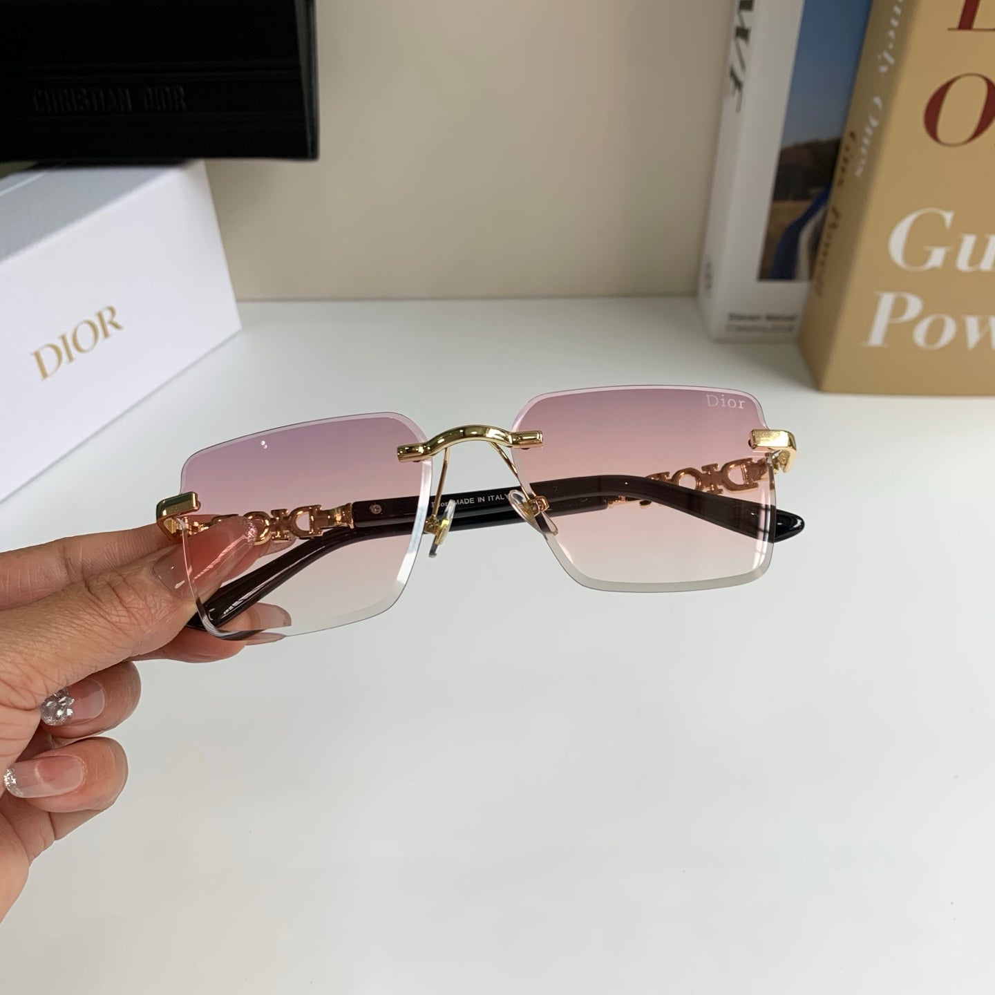 Dior Polarized Square Silver Lens Sunglasses for Men & Women - 415408 - detail image 3
