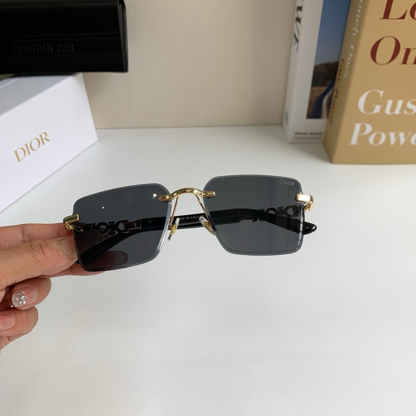 Dior Polarized Square Silver Lens Sunglasses for Men & Women - 415409 - detail image 4