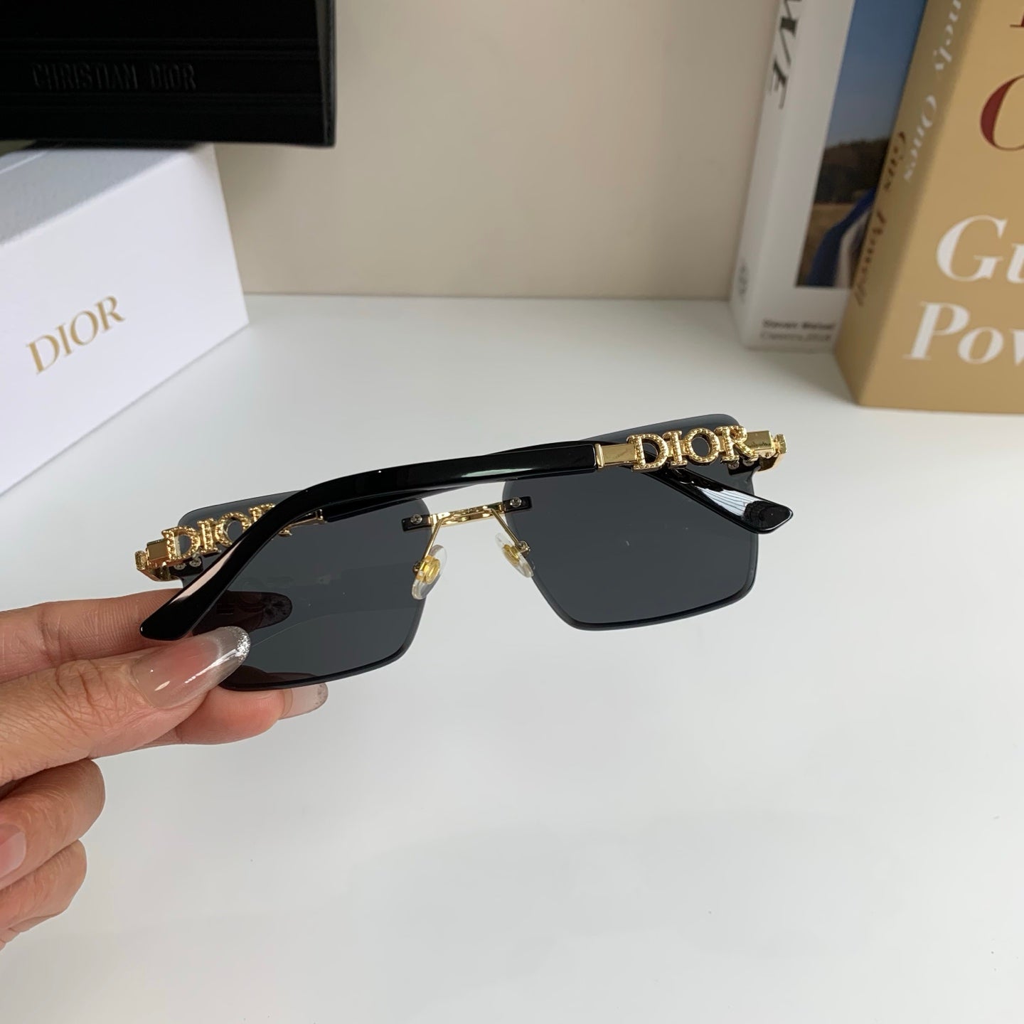 Dior Polarized Square Silver Lens Sunglasses for Men & Women - 415409 - detail image 8